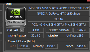 Used GTX 1650 Super AERO ITX