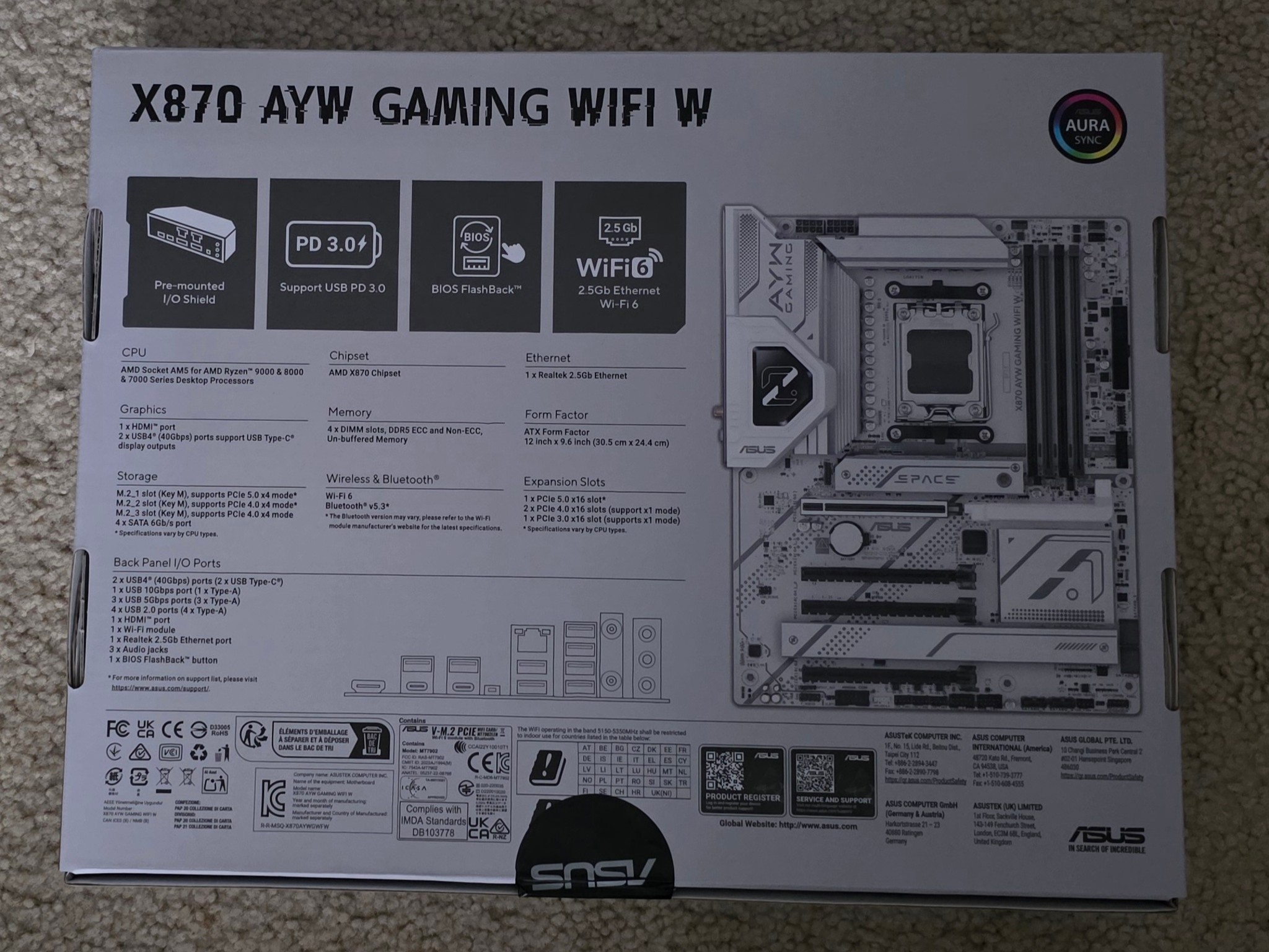 ASUS X870 AYW GAMING WIFI W AM5 ATX Motherboard Brand New Sealed