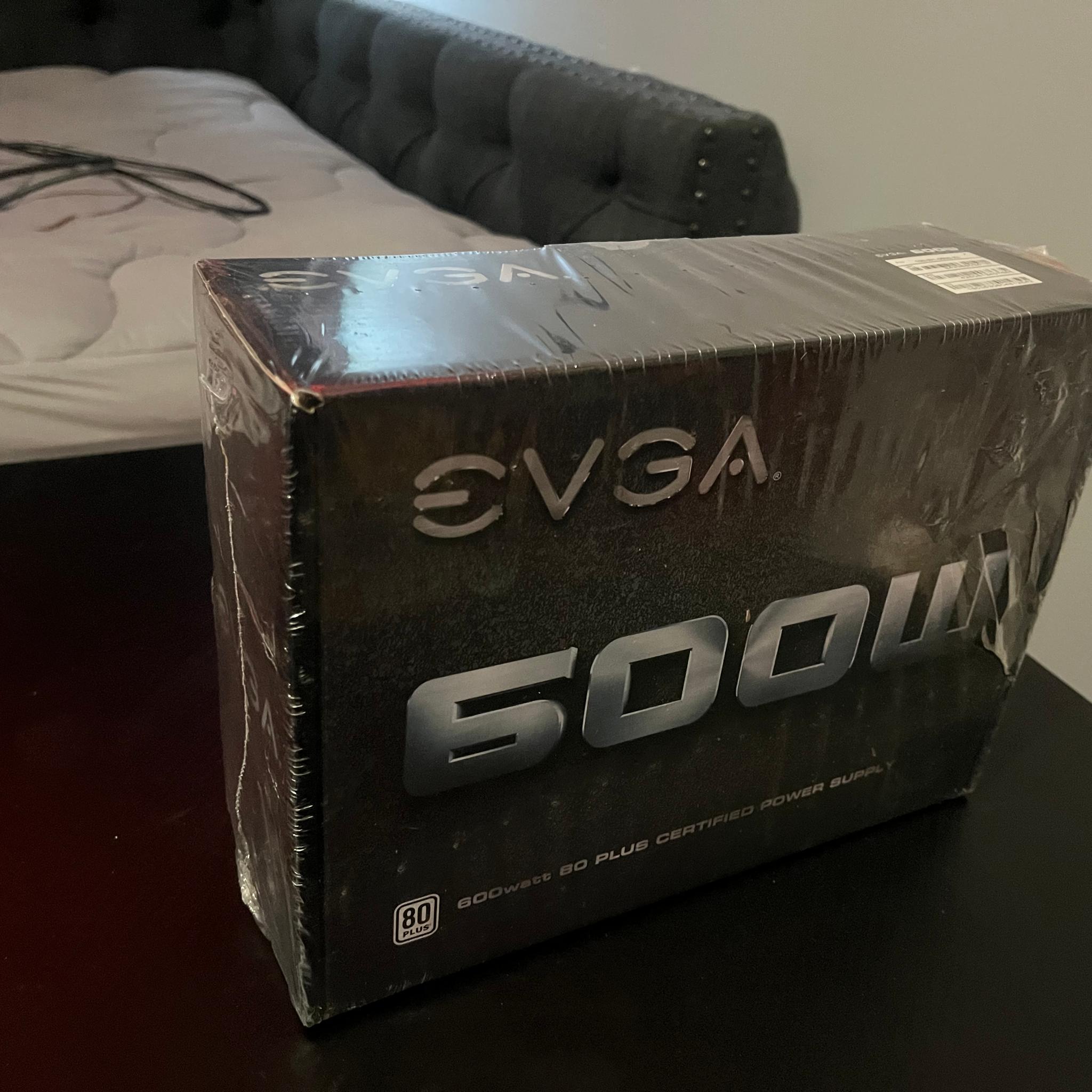 (NEW SEALED) EVGA 600 watt 80 plus certified power supply, 100-W1-0600-K1