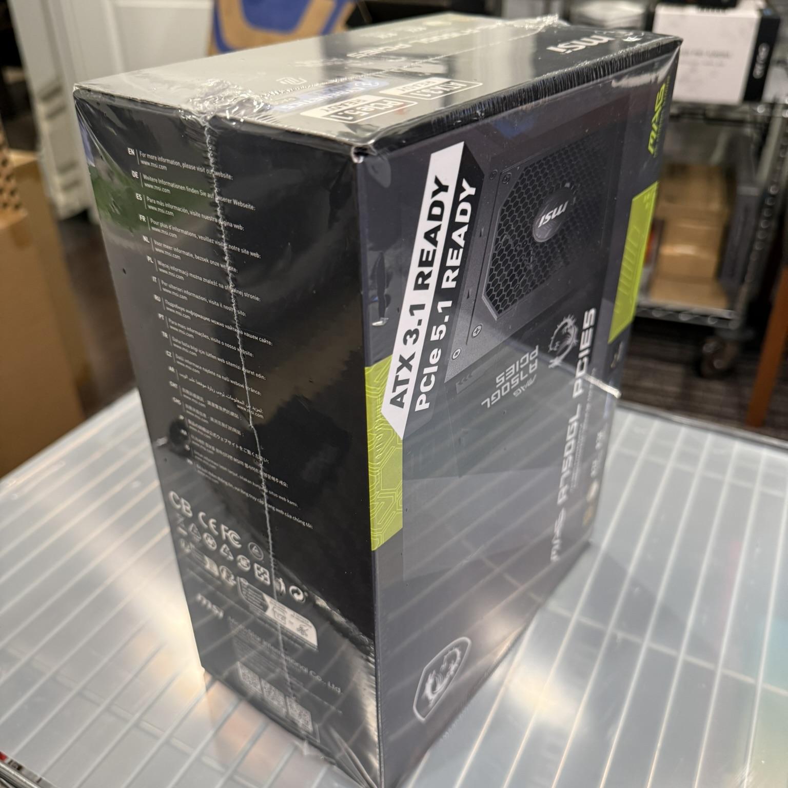 New. 750w PSU. MSI MAG A750GL PCIE5. 80+ Gold, ATX3.1, PCIe 5.1. Factory sealed.