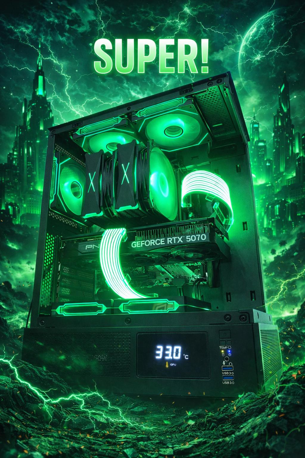 Super!💥 7700 | 5070 | 32GB DDR5 | 2TB Gen4 NVMe | Temp Display