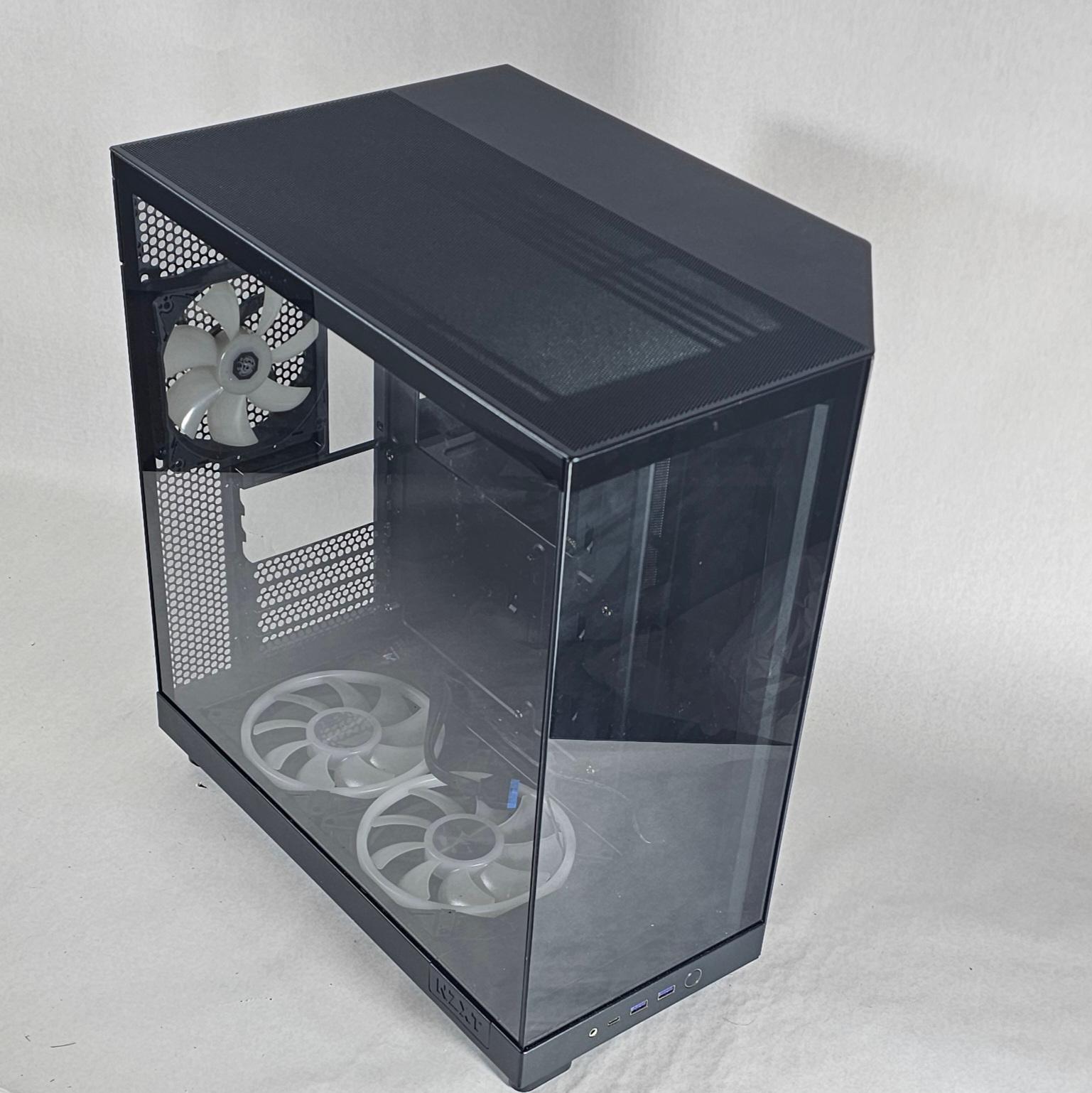 Black NZXT PC Case with Tempered Glass w/ 5 Fans