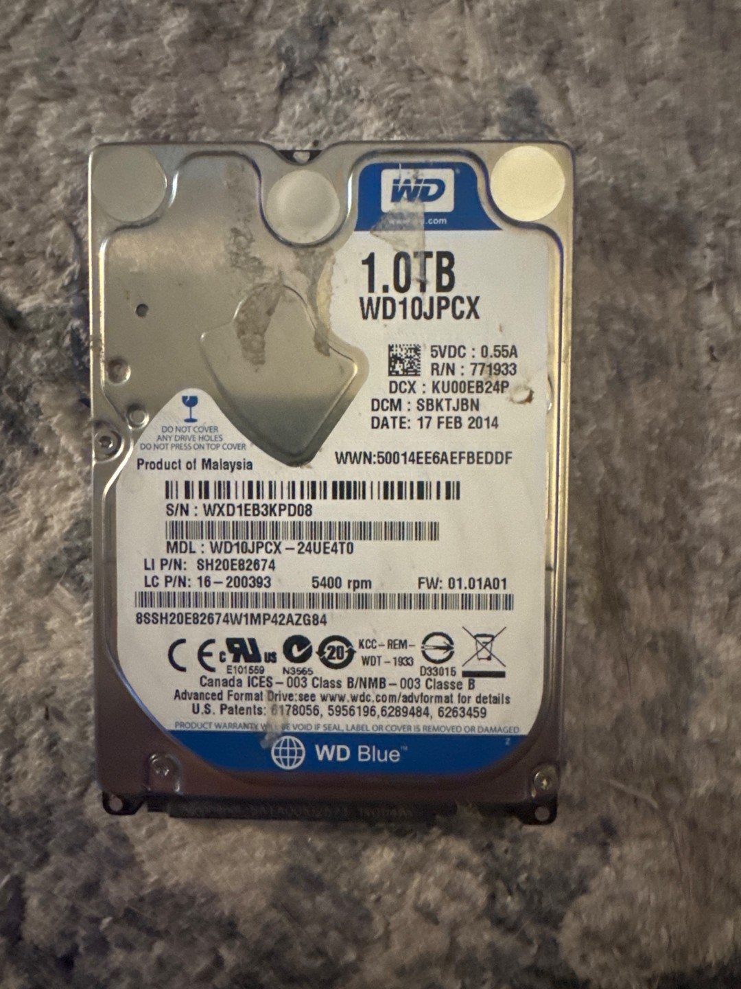 1TB Western Digital 2.5” HDD WD10JPCX | Jawa