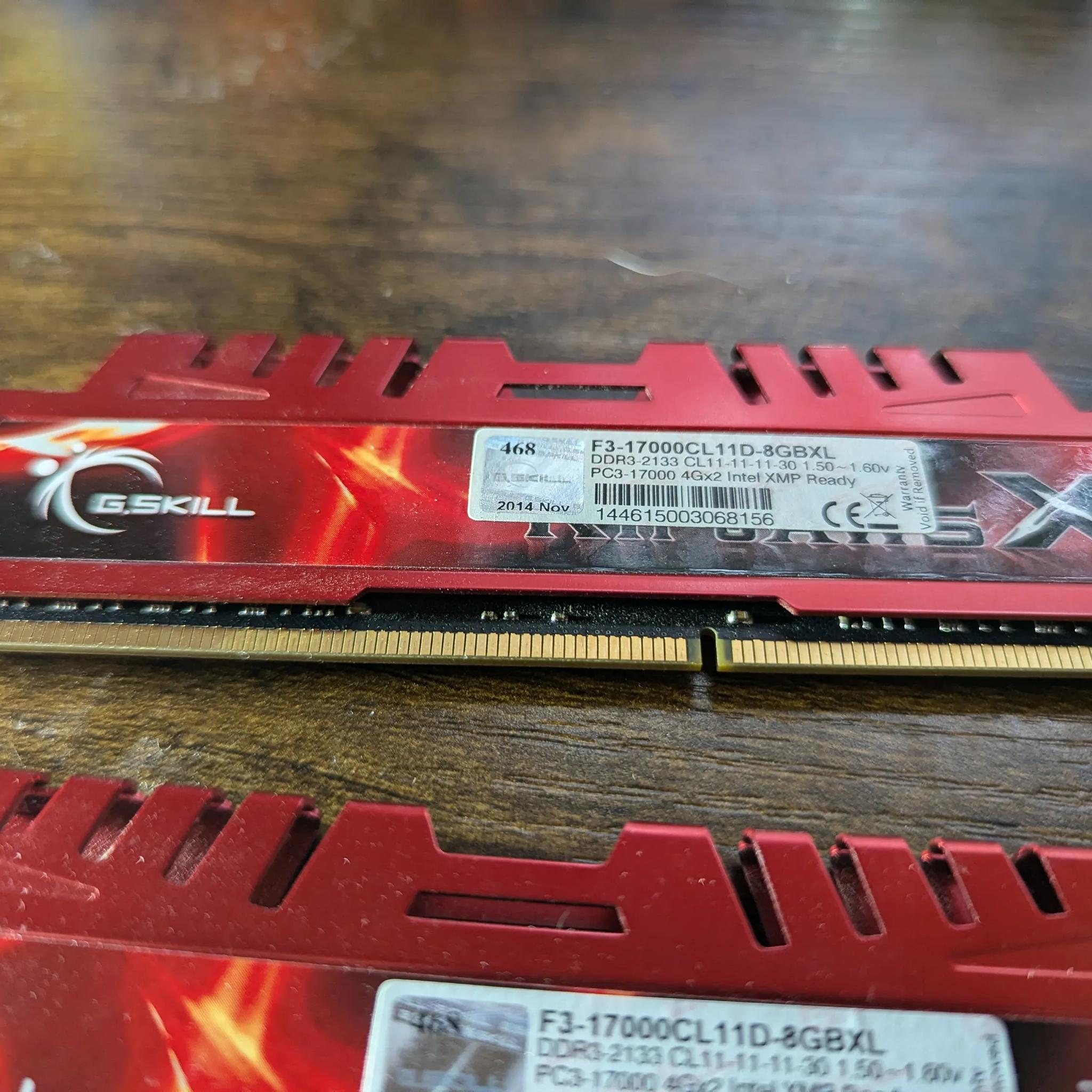 USED G.Skill Ripjaws 8G Ram 2133 MHz