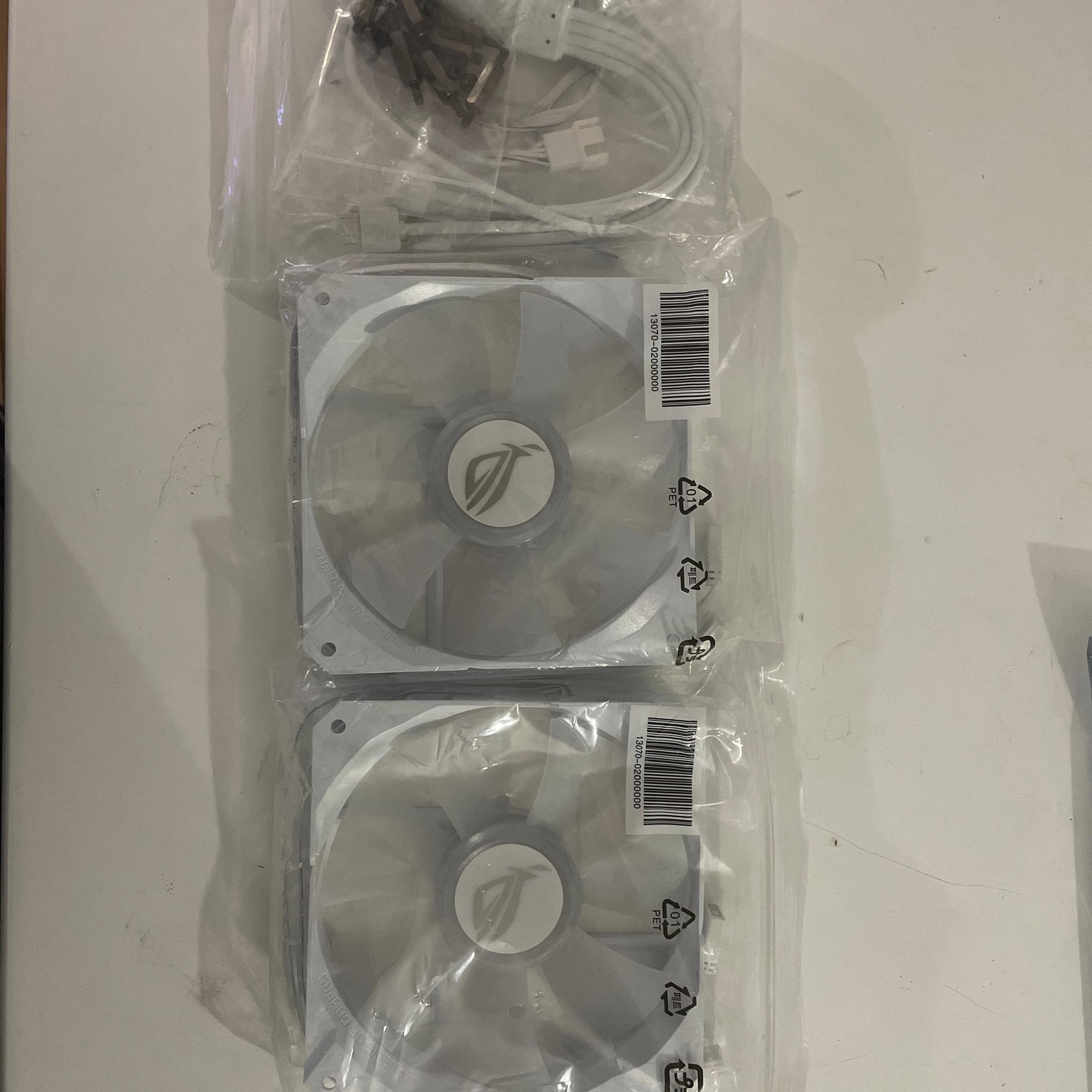 White Asus ROG 120mm RGB Fans 