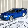 Jada Toys Fast & Furious Brian's 2002 Blue Nissan Skyline GT-R R34 Diecast Car Model 1:32