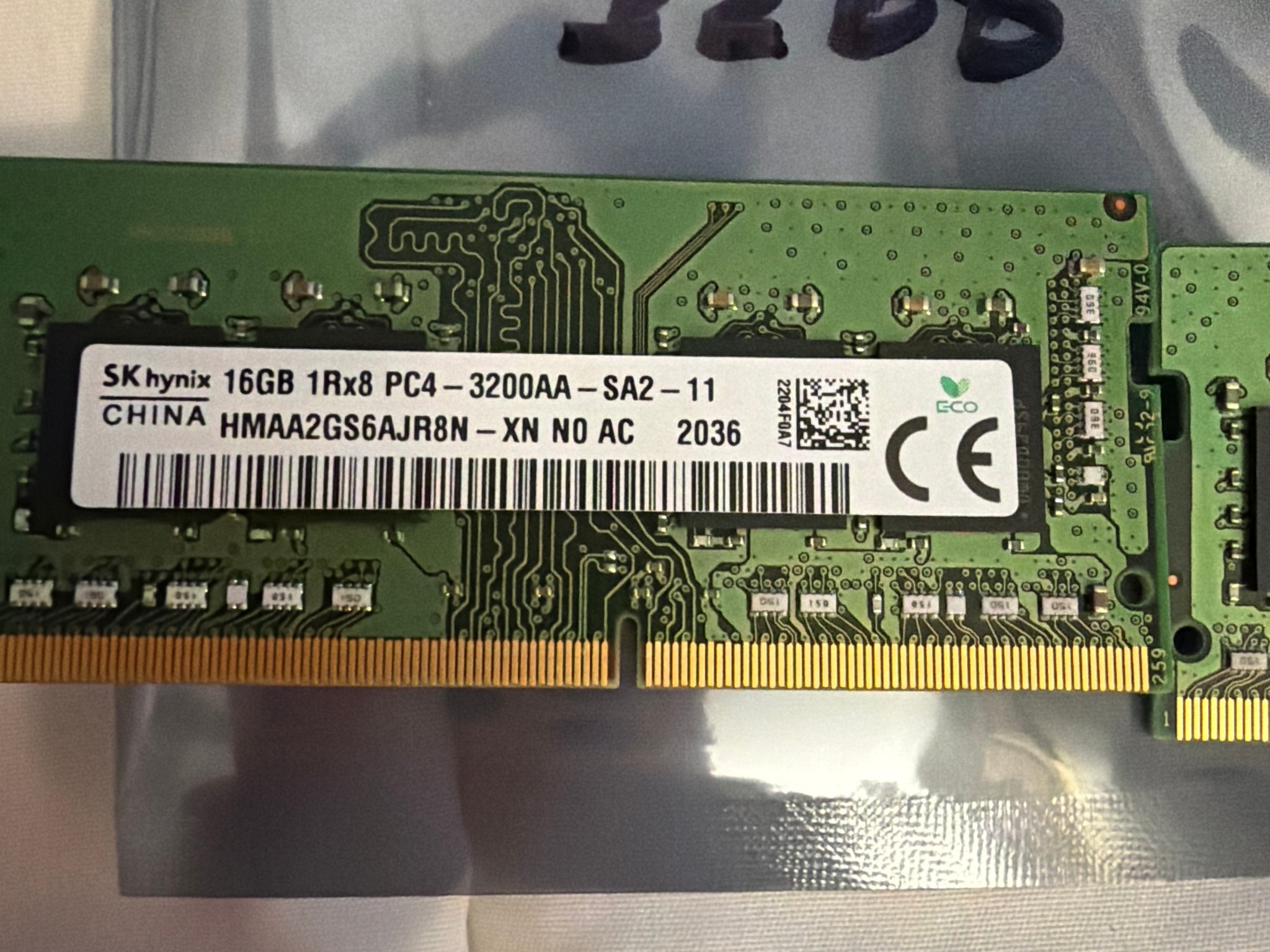 SK Hynix 32GB 3200mt/s DDR4 So-Dimm RAM dual channel kit