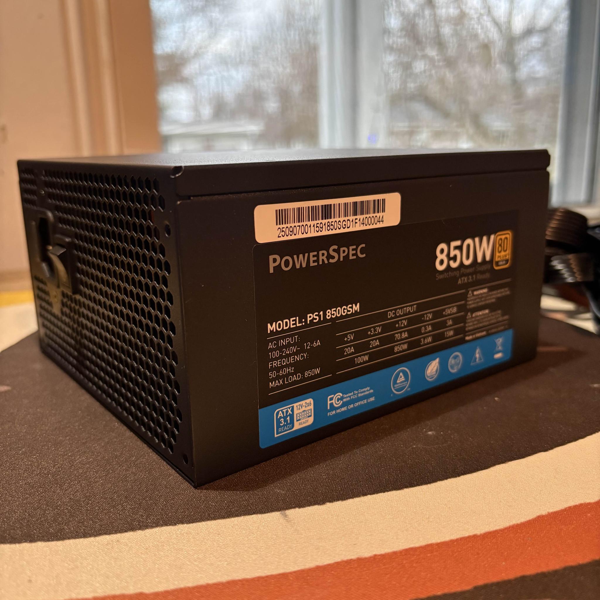Powerspec 850W Semi-Modular ATX 3.1 GOLD !!!12VHPWR!!!