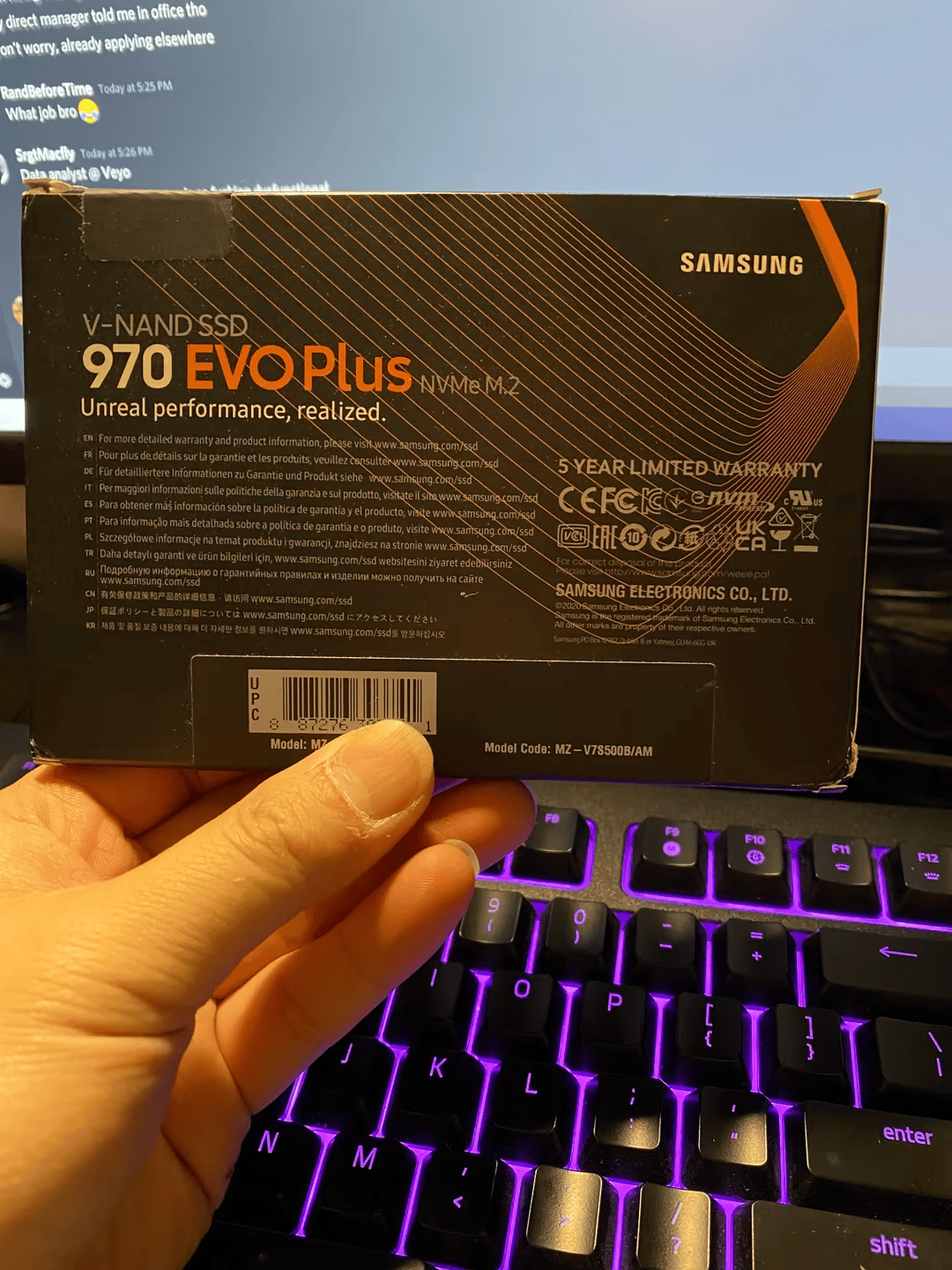 Samsung 970 Evo Plus 500GB NVME SSD