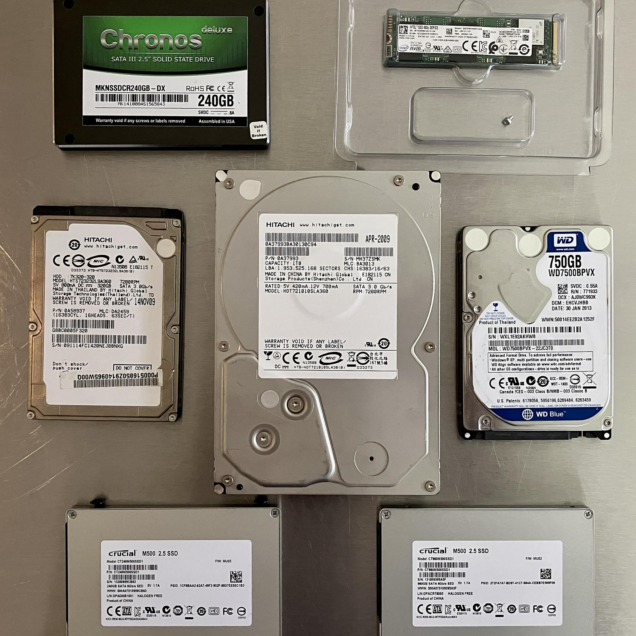 Lot of Storage Drives (NVME, SSD, HHD) 4 TB