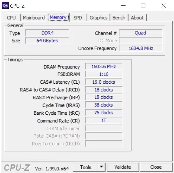 64GB(8x8GB) of G.Skill DDR4 3200 memory Part number: F4-3200C16Q2-64GTZSK