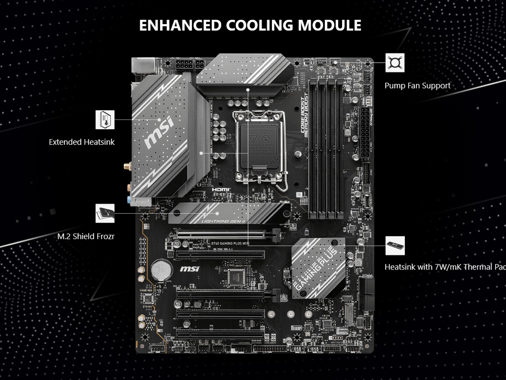 MSI B760 Gaming Plus Wi-Fi ATX Motherboard
