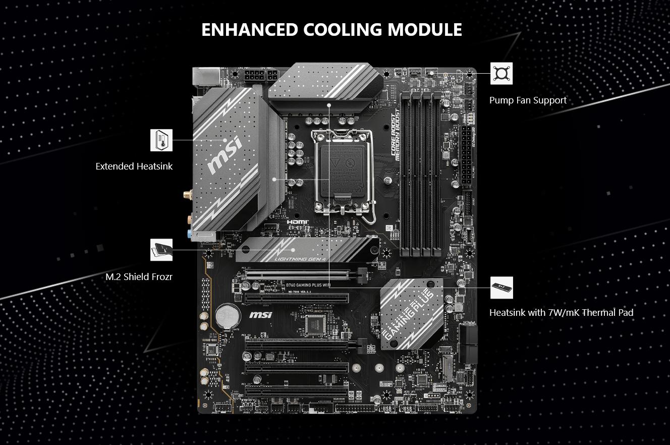 MSI B760 Gaming Plus Wi-Fi ATX Motherboard