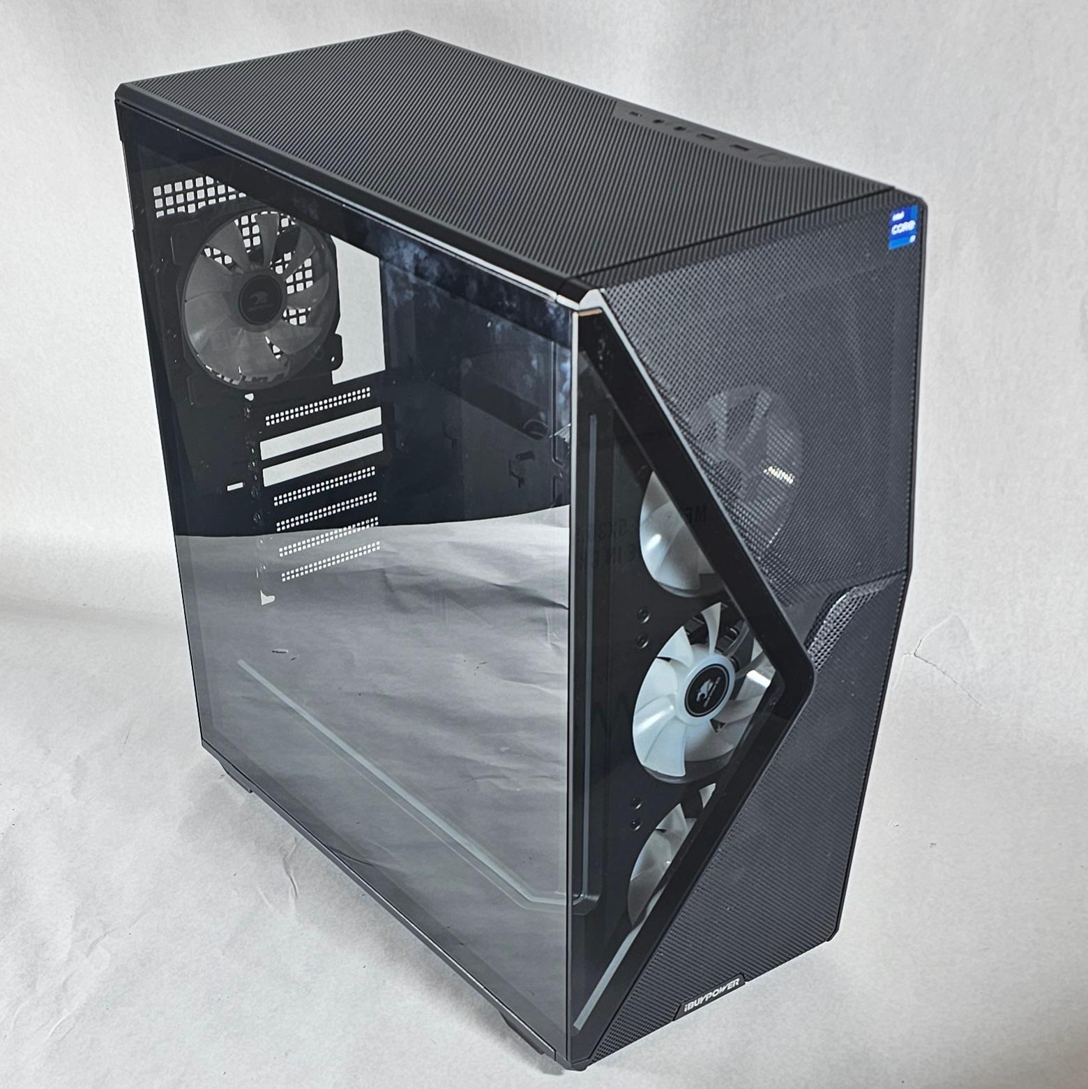 Black iBUYPOWER Slate 5 MR PC Case with Tempered Glass w/ 4 Fans