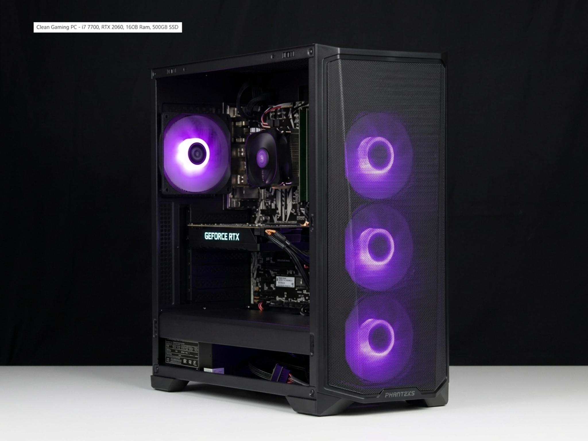 Clean Gaming PC - i7 7700, RTX 2060, 16GB Ram, 500GB SSD