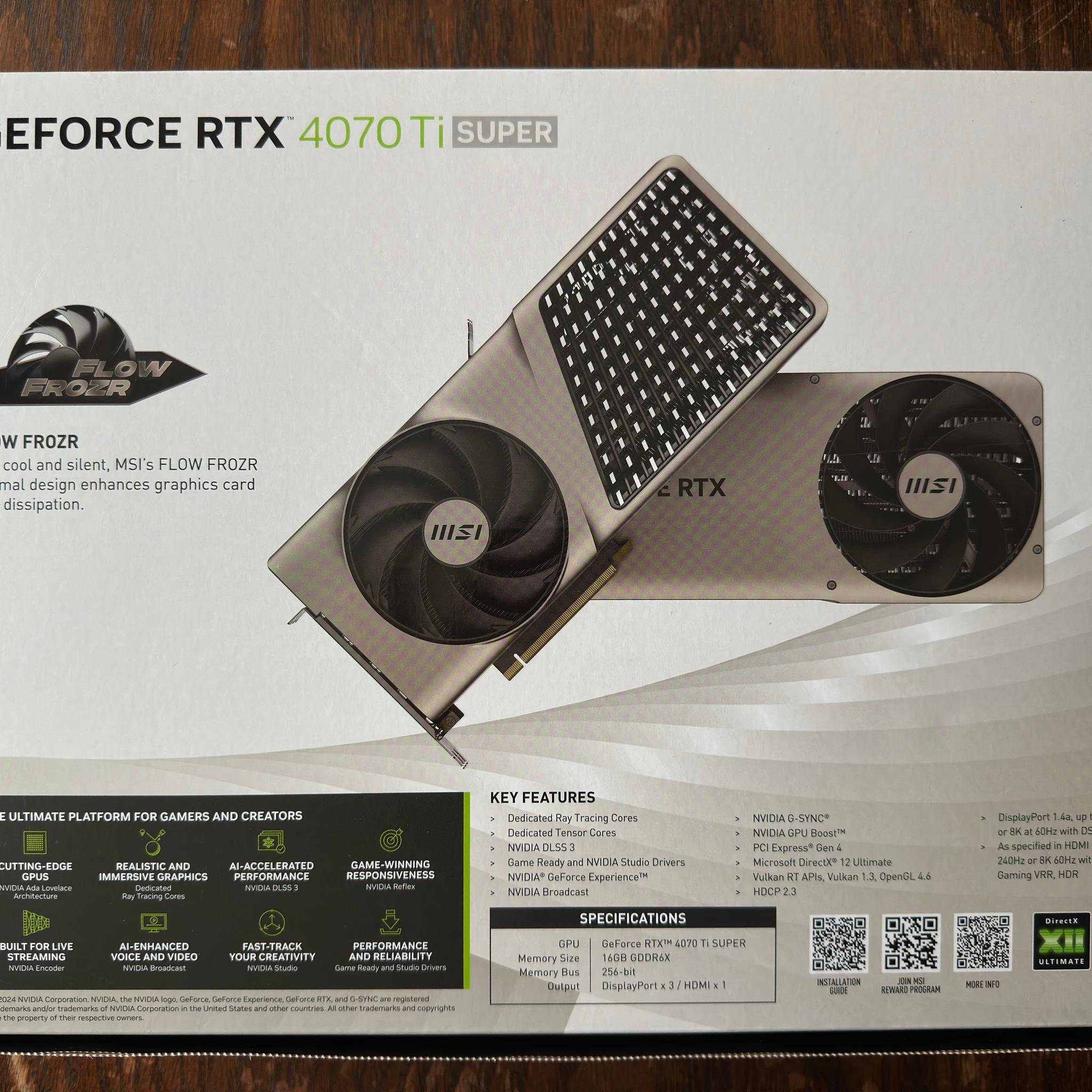 MSI GeForce RTX 4070 Ti SUPER 16G EXPERT