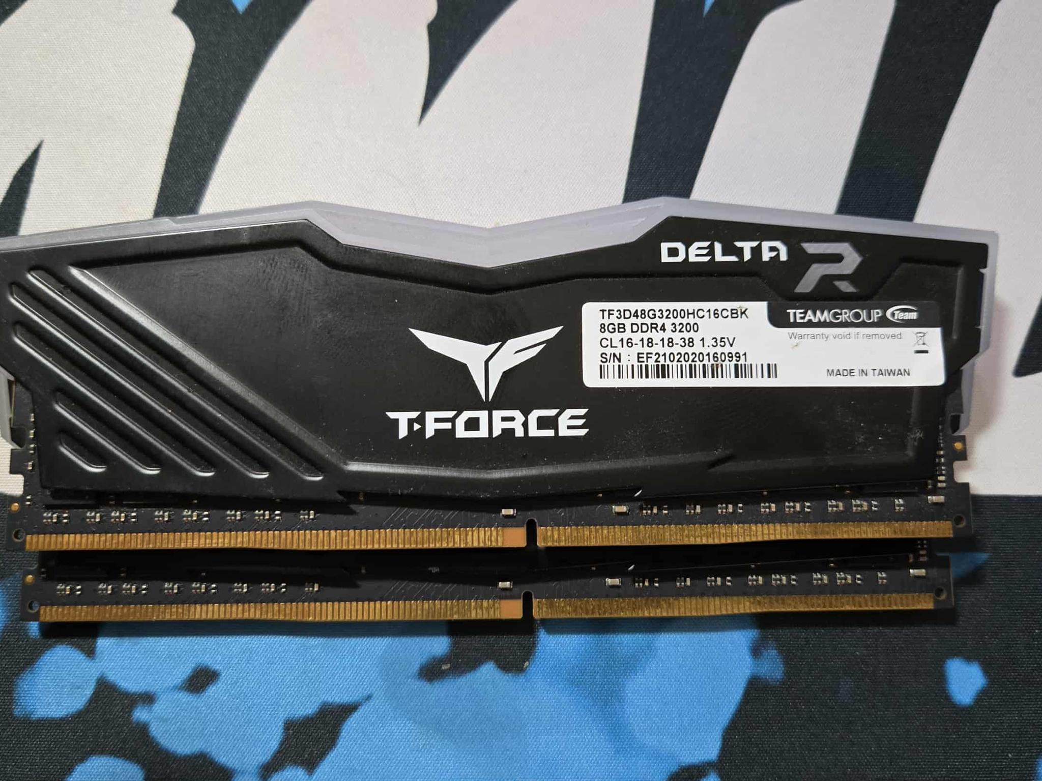 T-Force DELTA RGB 3200MHZ 16GB (2x8gb) CL16 DDR4 RAM