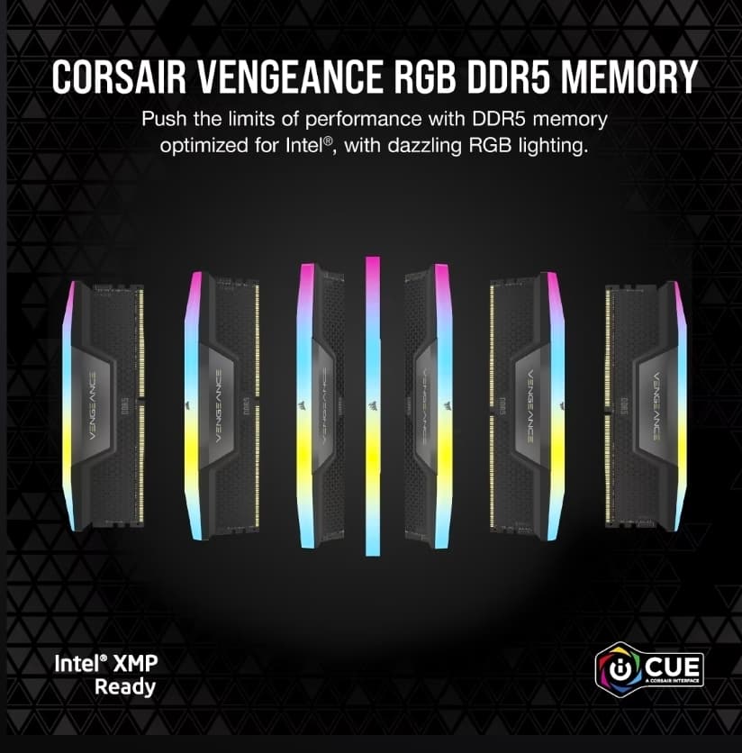 Corsair Vengeance RGB DDR5 RAM CL32 6400MTS 96GB(2X48GB)