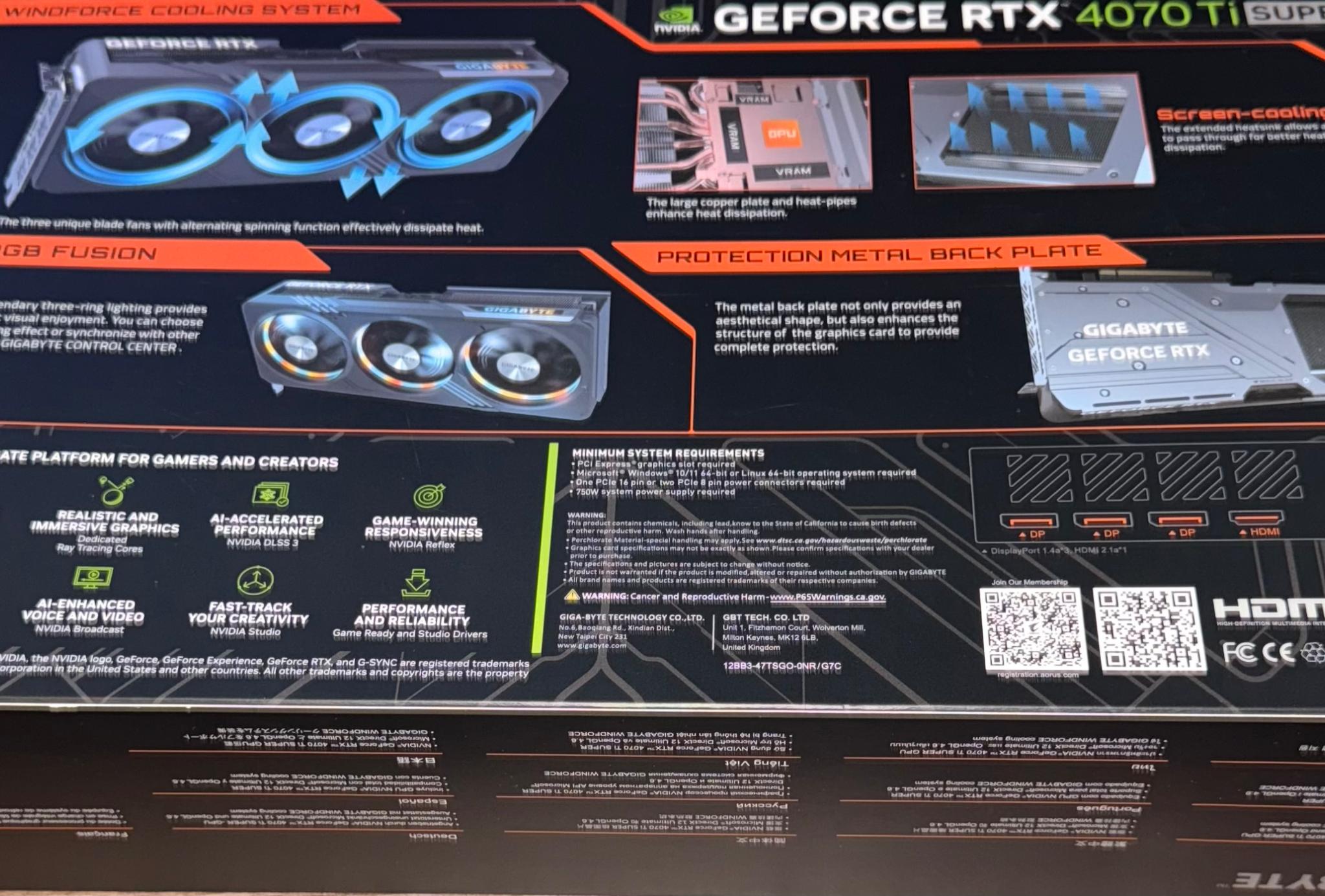 Gigabyte GeForce RTX 4070 ti super gaming OC Graphics card