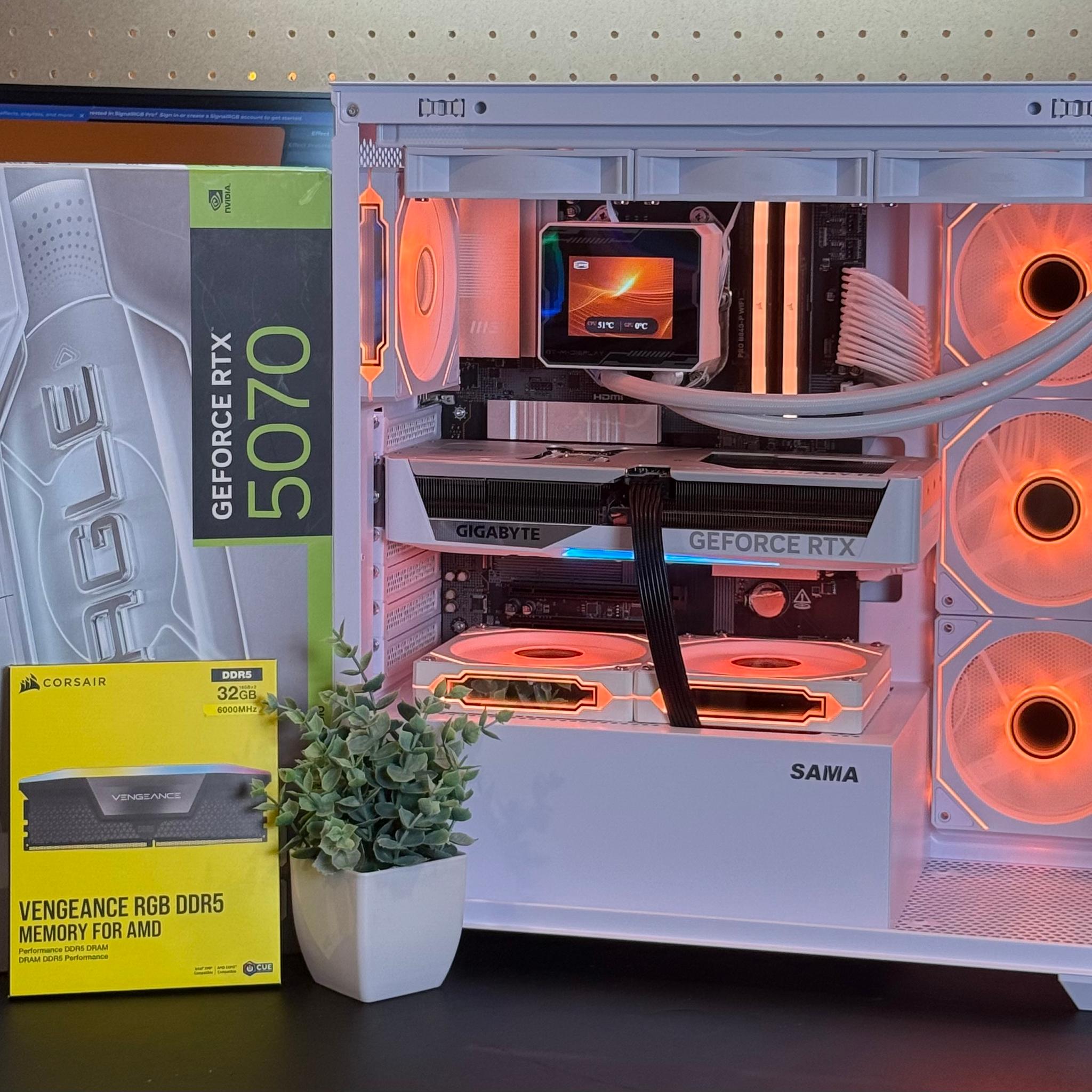 ❄️ WHITEOUT All White Gaming PC | RTX 5070 | Ryzen 7 7700 | 32GB DRR5 RAM | 1TB | Windows 11