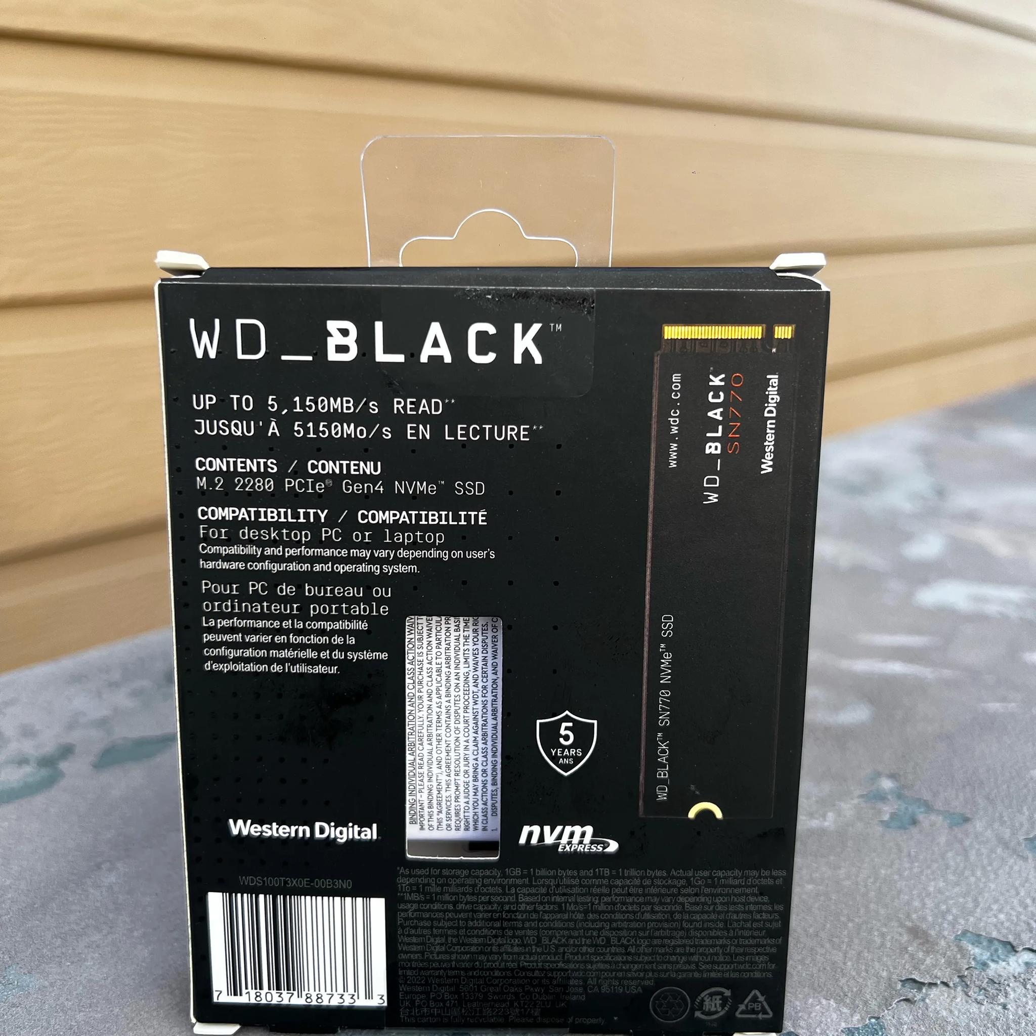 Western Digital WD_BLACK 1TB SN770 NVMe Internal Gaming SSD