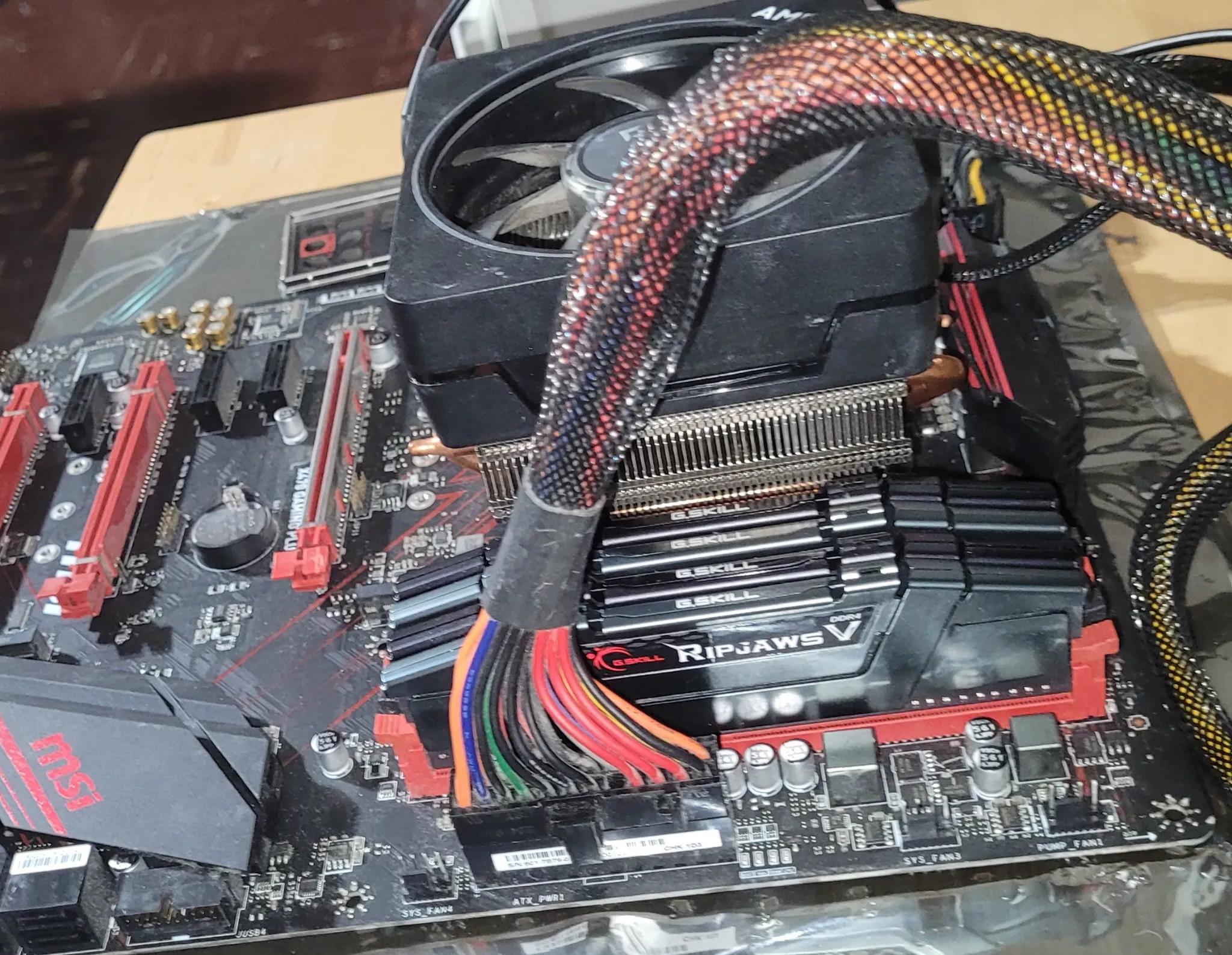 AMD 5700x cpu, MSI x470 gaming plus (ATX) , 32gb gskill ram