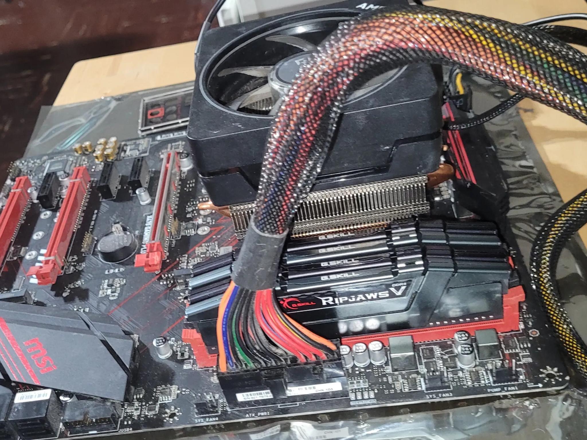 AMD 5700x cpu, MSI x470 gaming plus (ATX) , 32gb gskill ram
