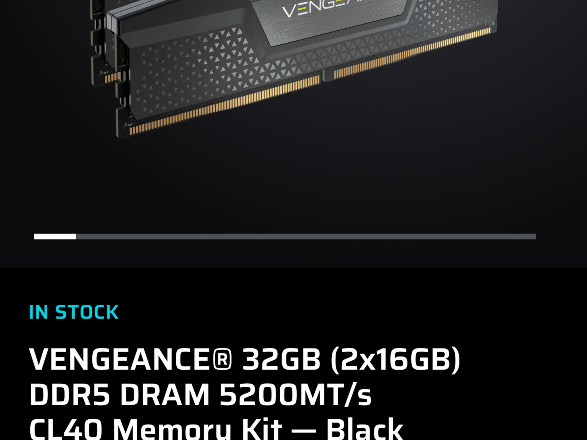 Corsair Vengeance DDR5 32GB (2x16GB) 5200MHz