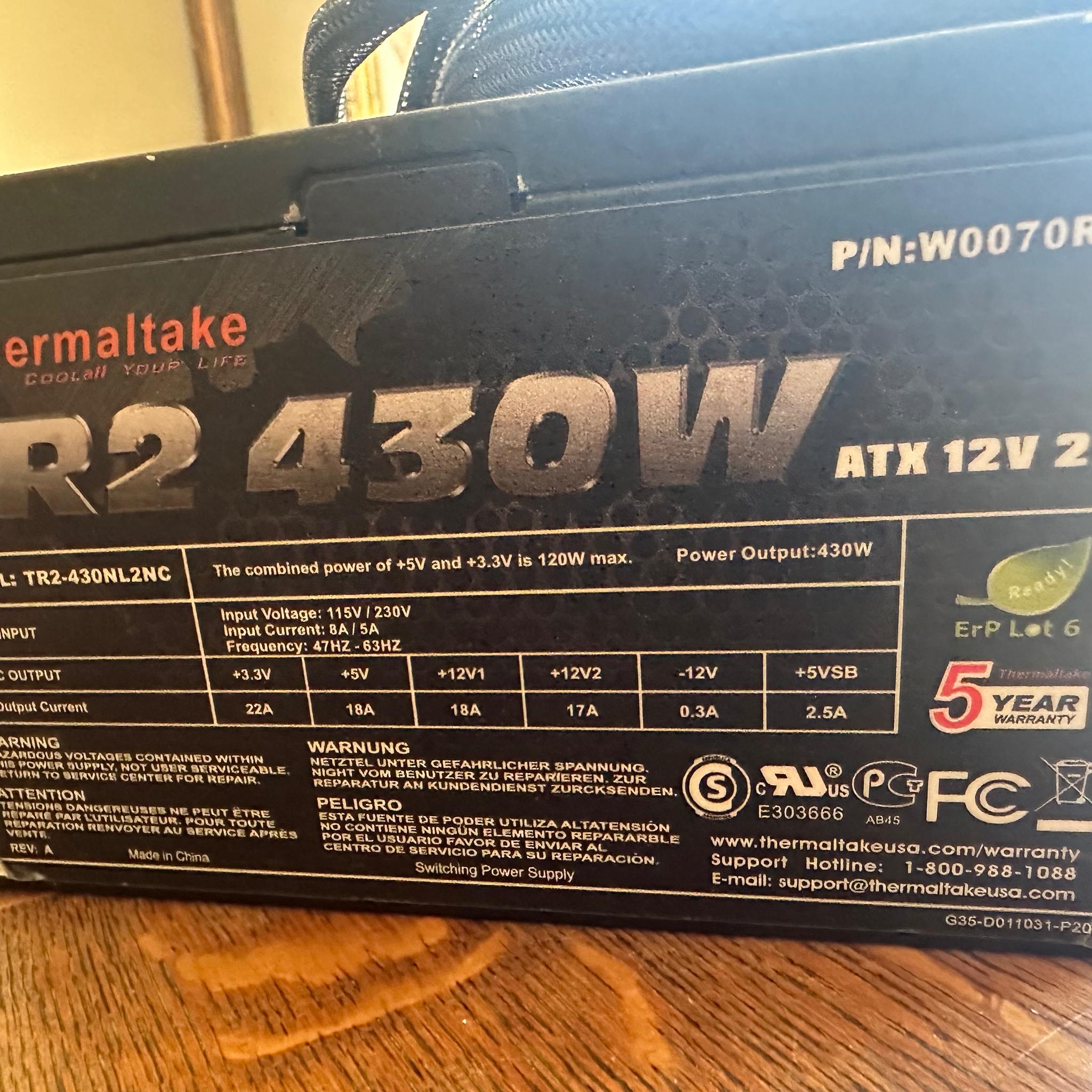 Thermaltake TR2 430w PSU