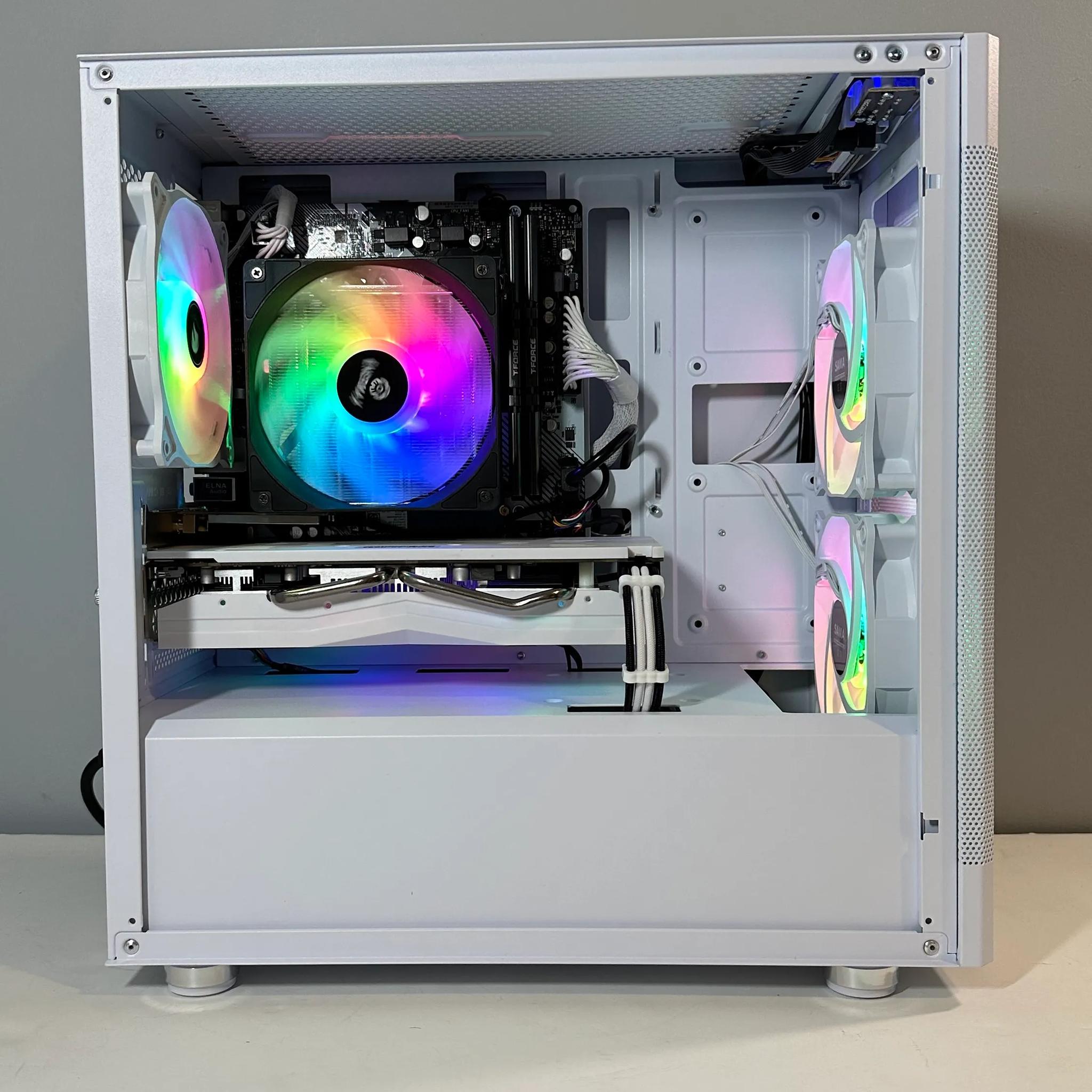 Ryzen 5 2600X/AMD RX 580 8GB Custom RGB White Gaming PC Bundle W/Keyboard/Mouse/Headset & Mic