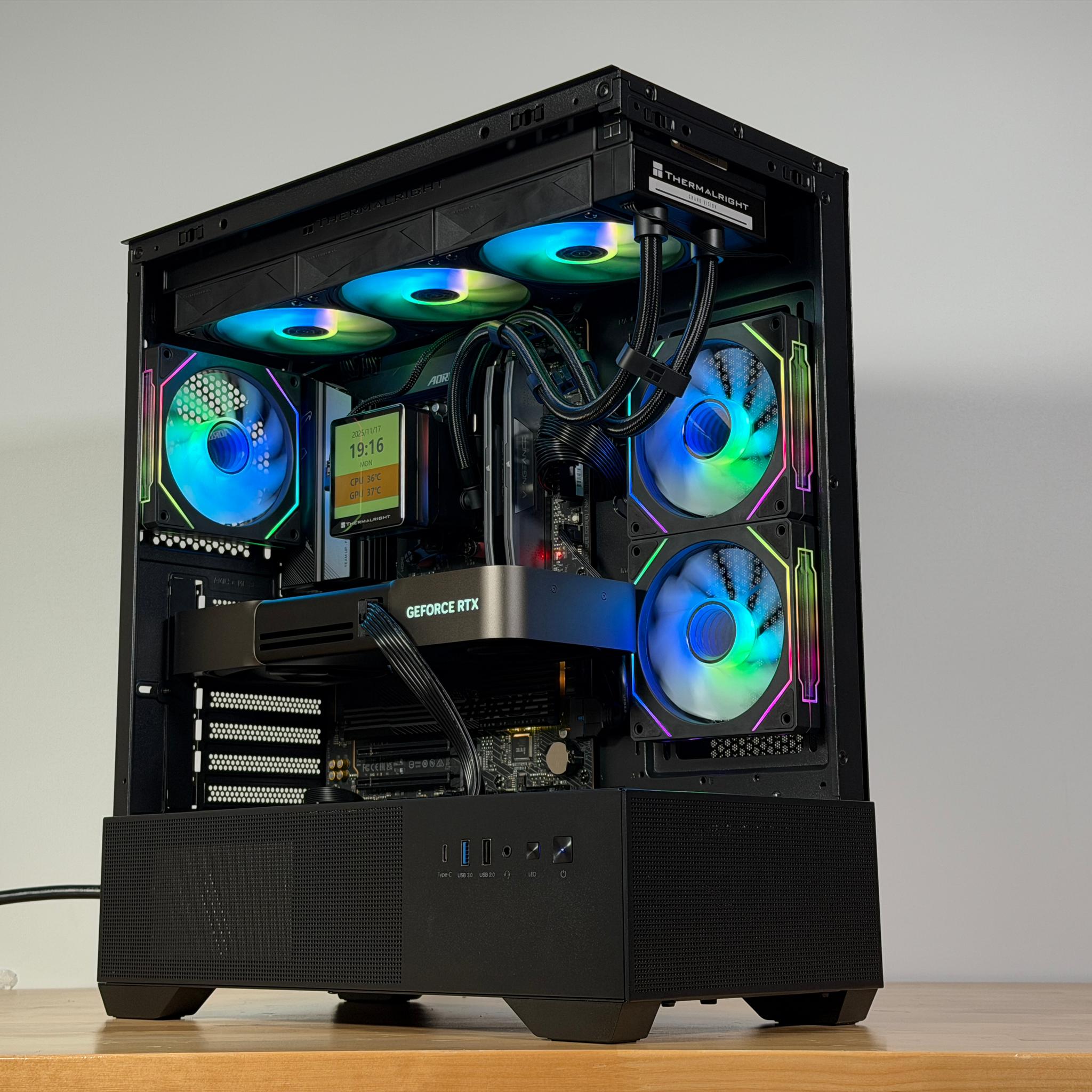 RTX 5090 Ryzen 7 9800x3d Gaming PC 4TB SSD 96GB DDR5