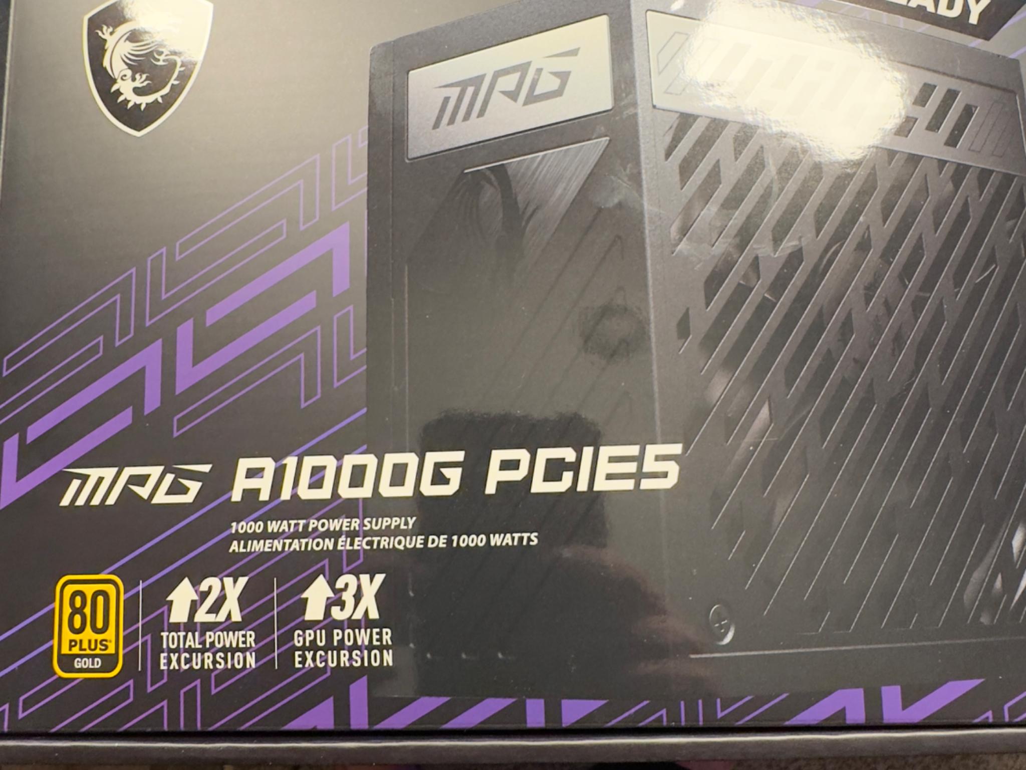 High End MSI PSU 1000w a1000g PCIE 5.0/ATX3.0 gently used 8+ year warranty!