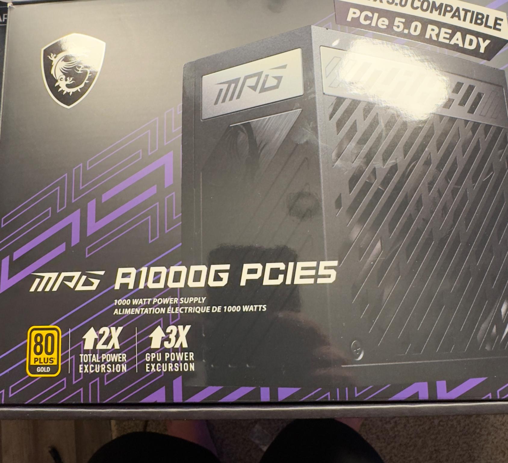 High End MSI PSU 1000w a1000g PCIE 5.0/ATX3.0 gently used 8+ year warranty!