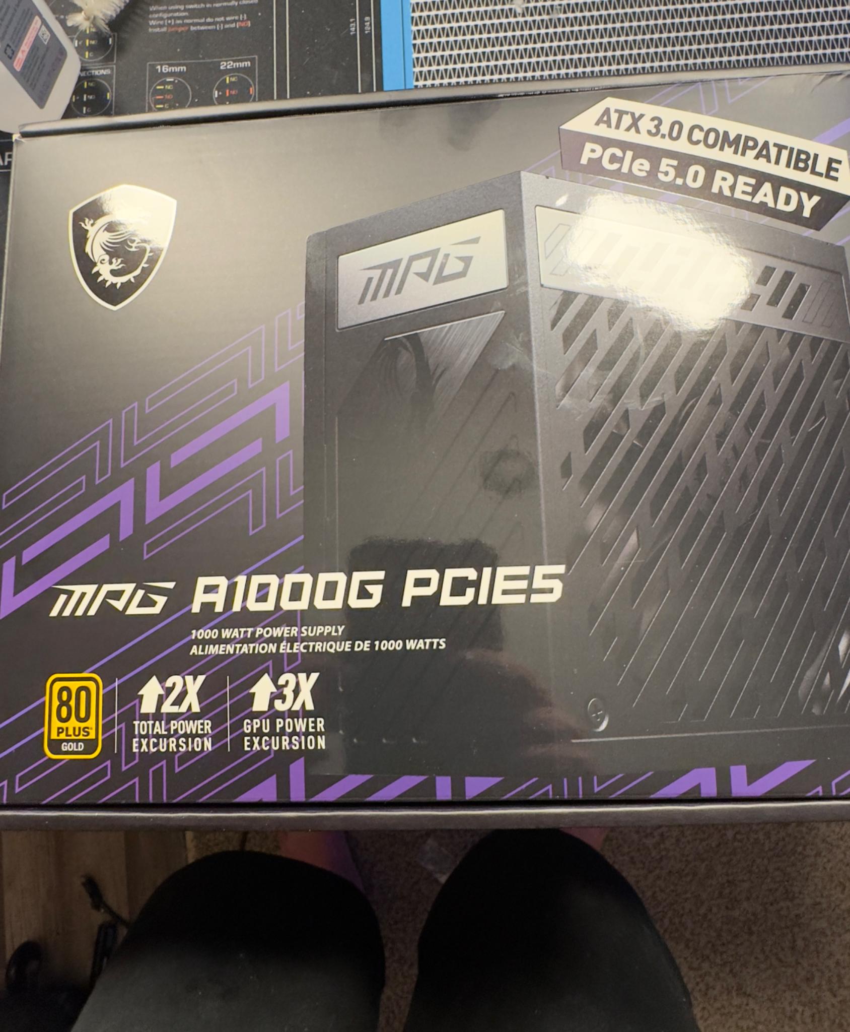 High End MSI PSU 1000w a1000g PCIE 5.0/ATX3.0 gently used 8+ year warranty!