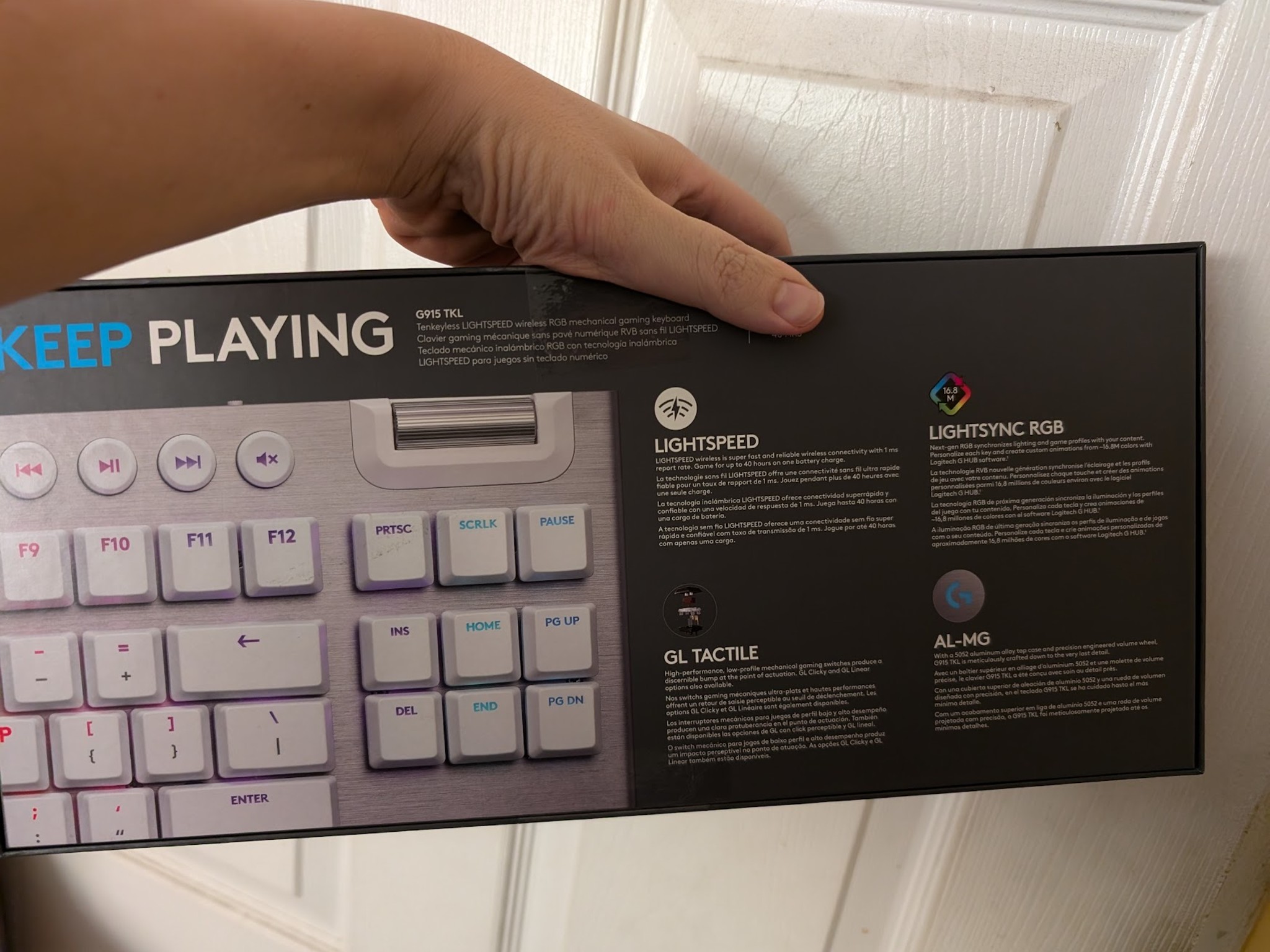 BNIB Logitech G915 TKL Wireless Gaming Keyboard, GL Tactile Switches, White