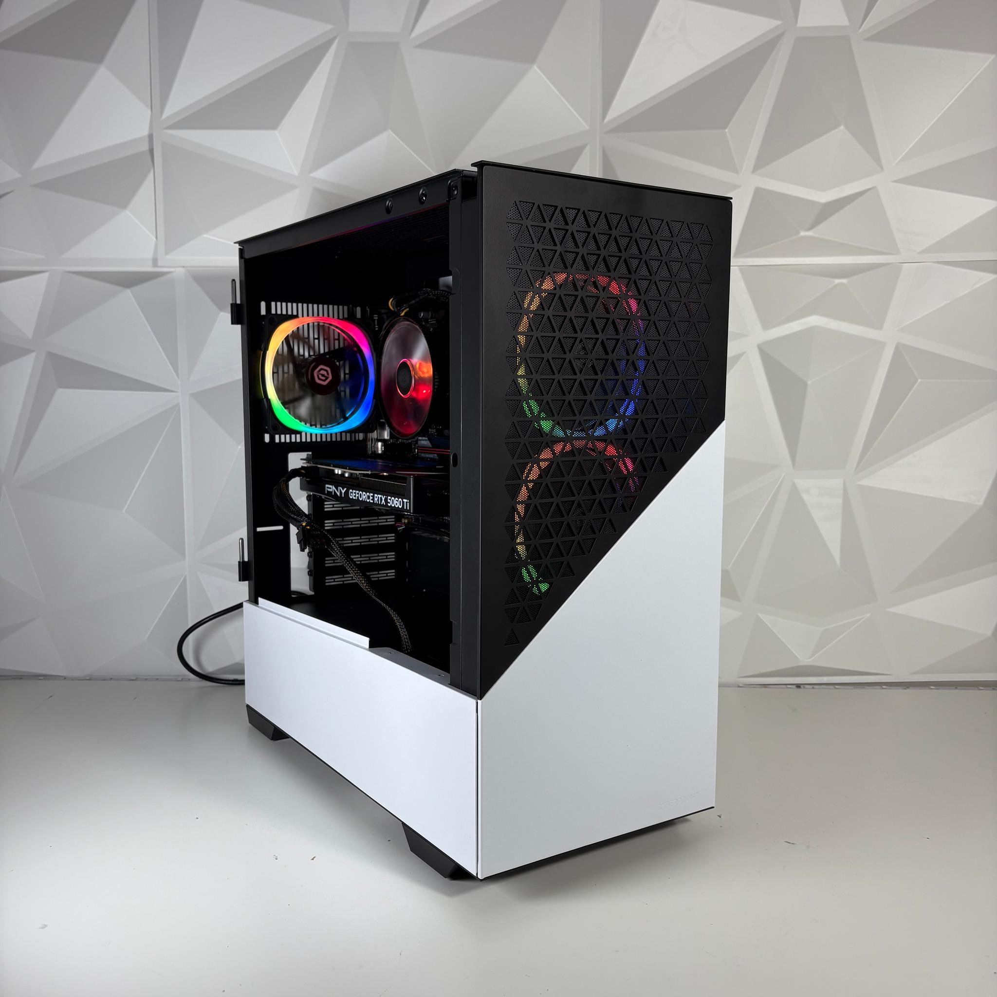 Clean White Gaming PC - Nvidia RTX 5060 Ti 16GB, AMD Ryzen 5 7600, 16GB DDR5, 1TB SSD