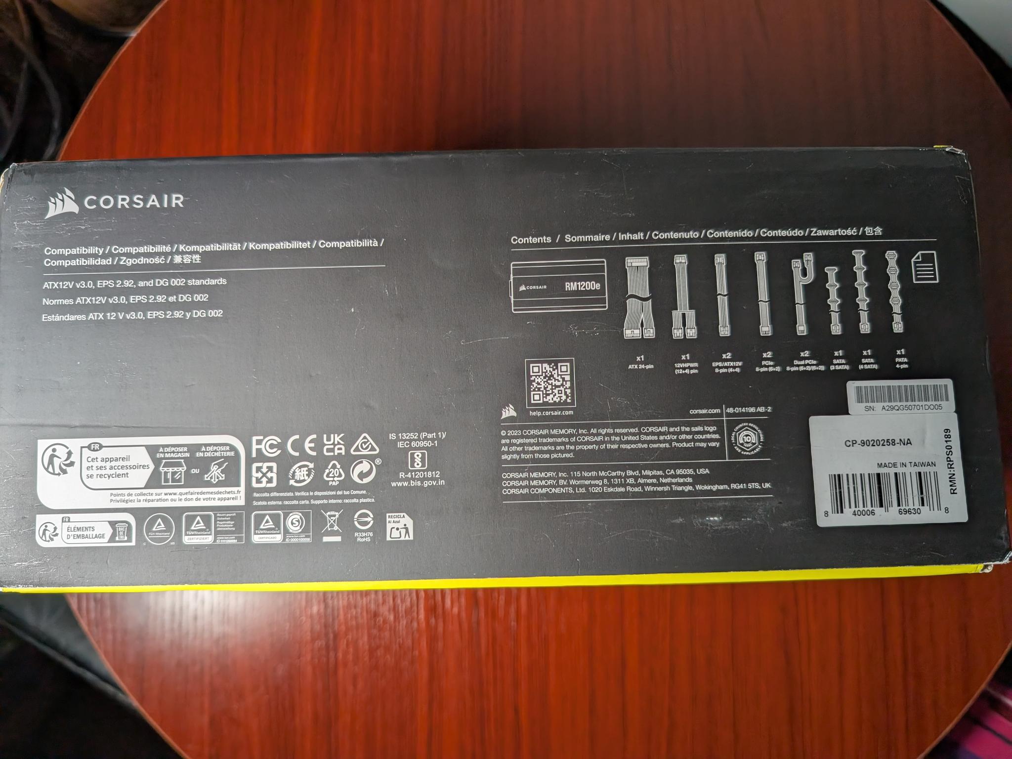 Corsair RM1200e 1200W ATX Power Supply