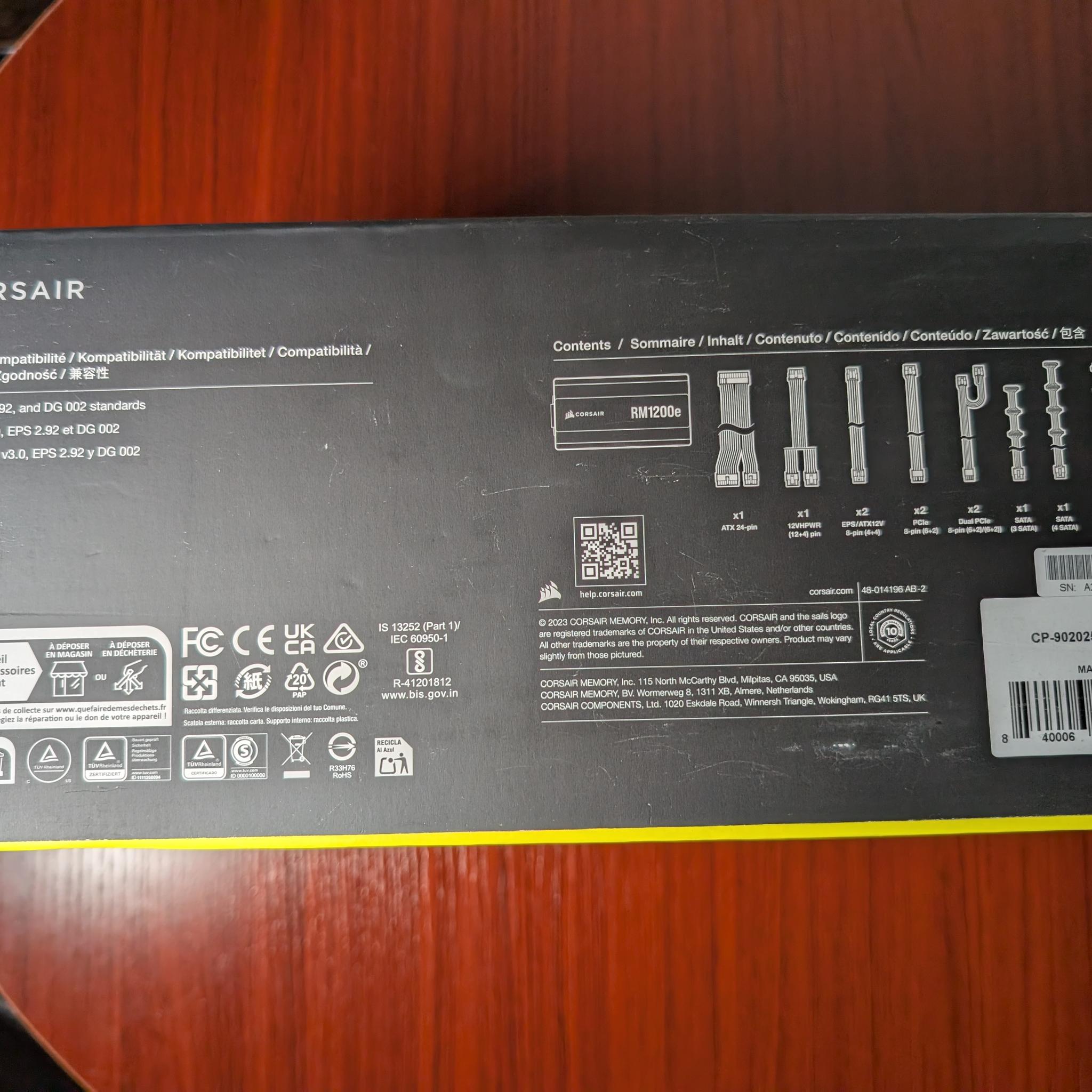 Corsair RM1200e 1200W ATX Power Supply
