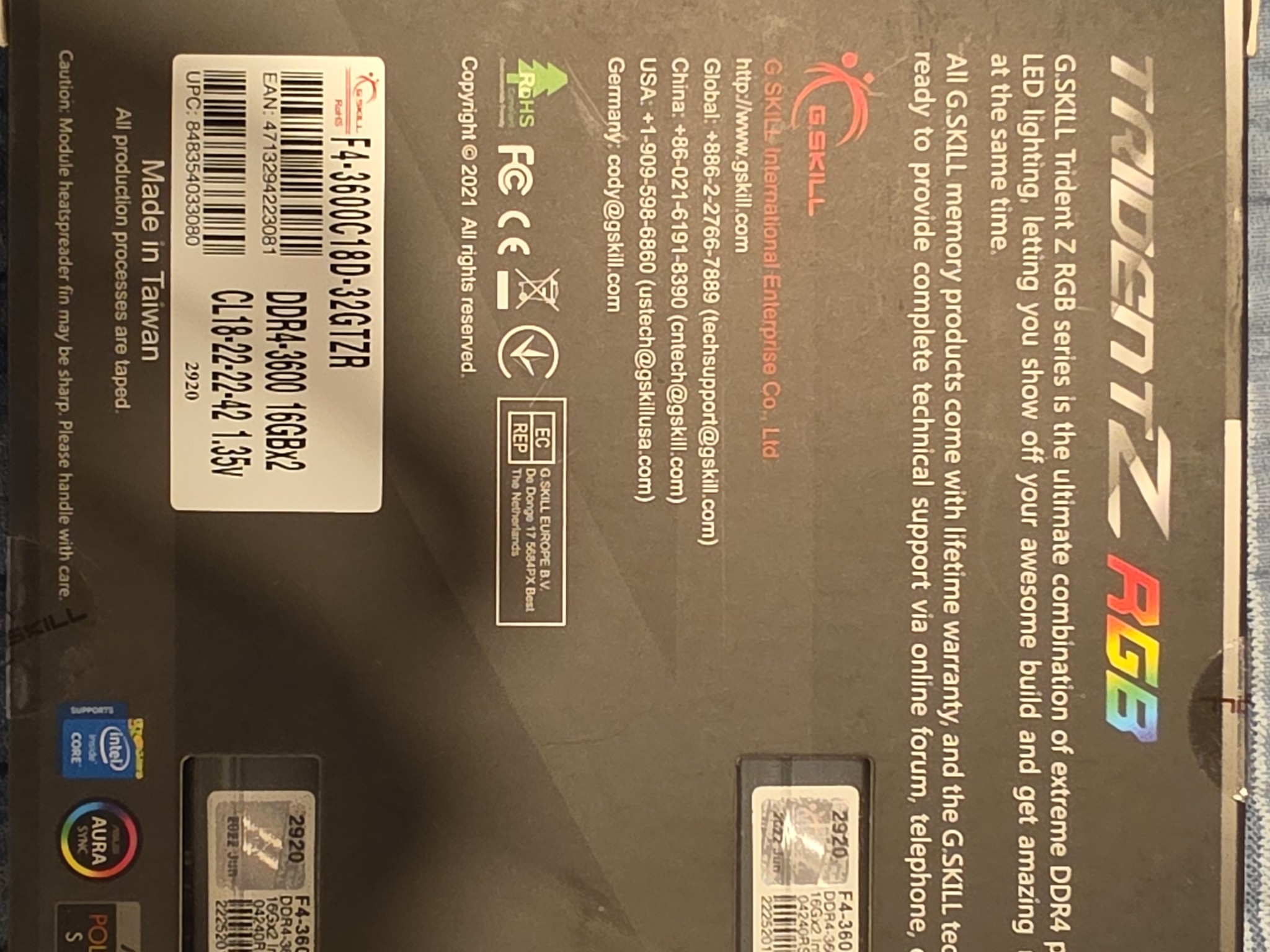 Trident z rgb 3600