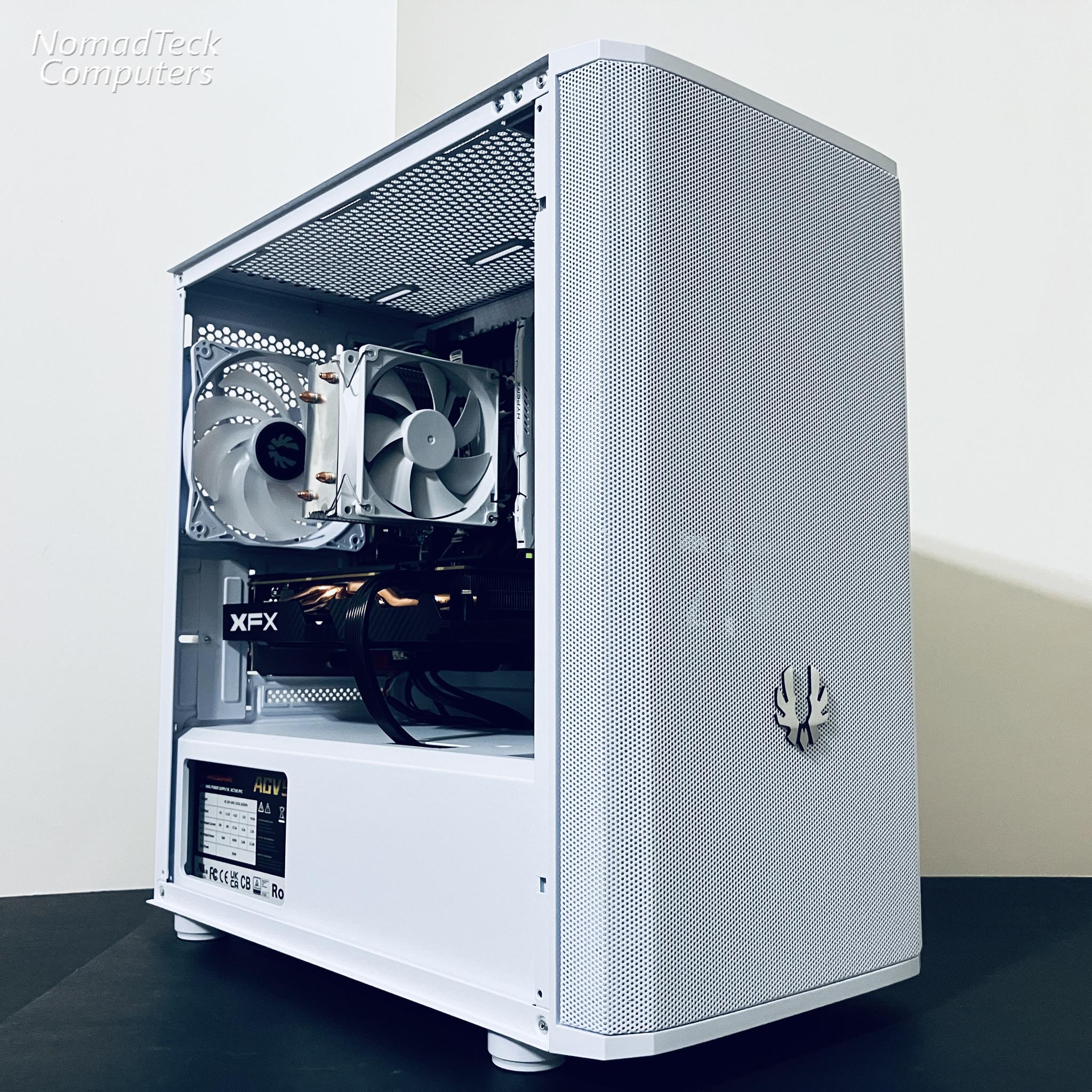 ⚡Budget White Gaming PC - Intel Xeon 8-cores ● 16GB RAM ● 512GB SSD ● AMD RX 580 8GB