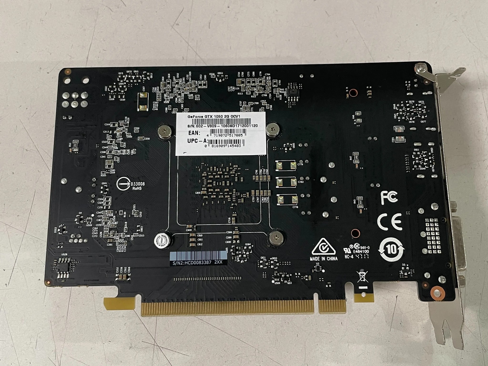 MSI GTX 1050 02GB