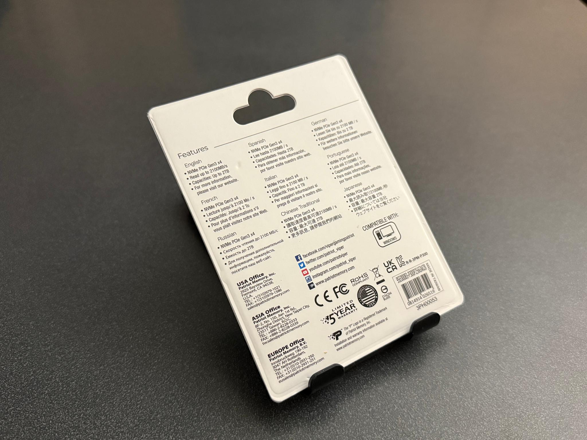 NEW 256GB Patriot P300 NVMe M.2 SSD
