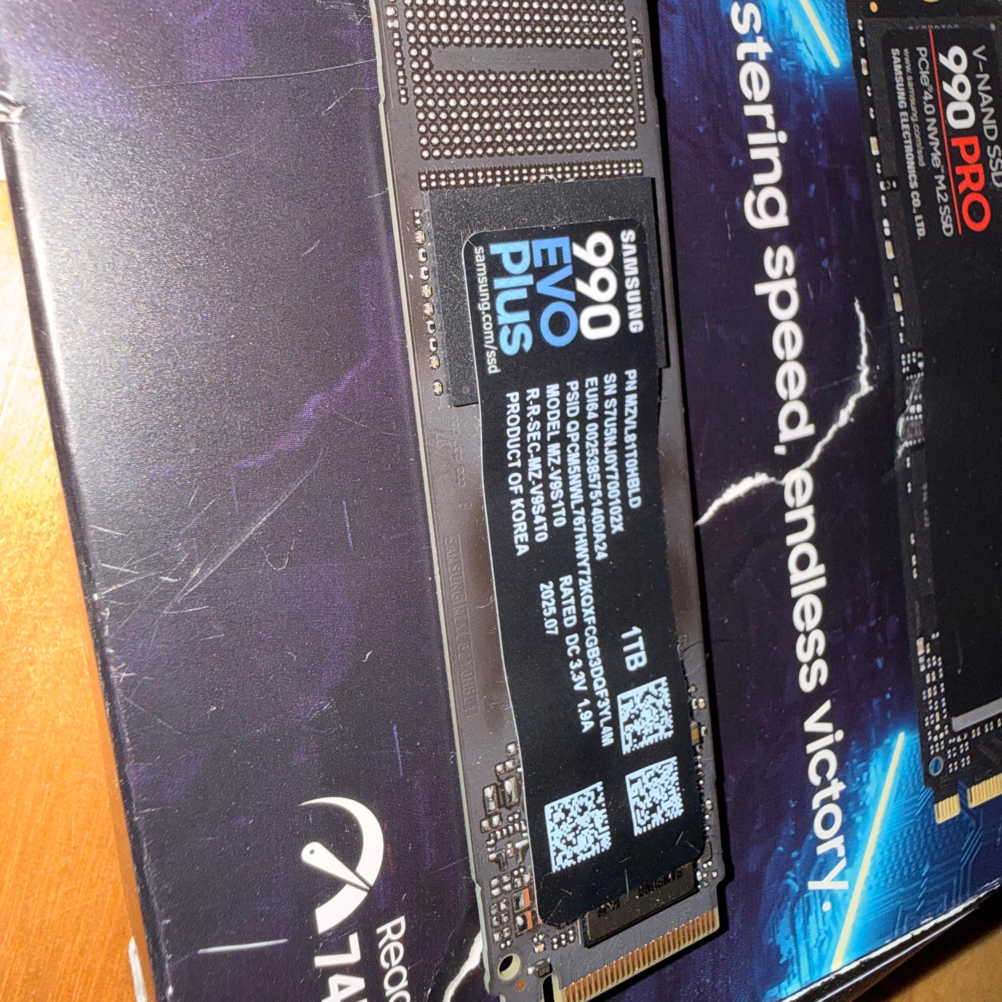 Samsung 990 EVO Plus 1TB pciE 4.0 m2 SSD