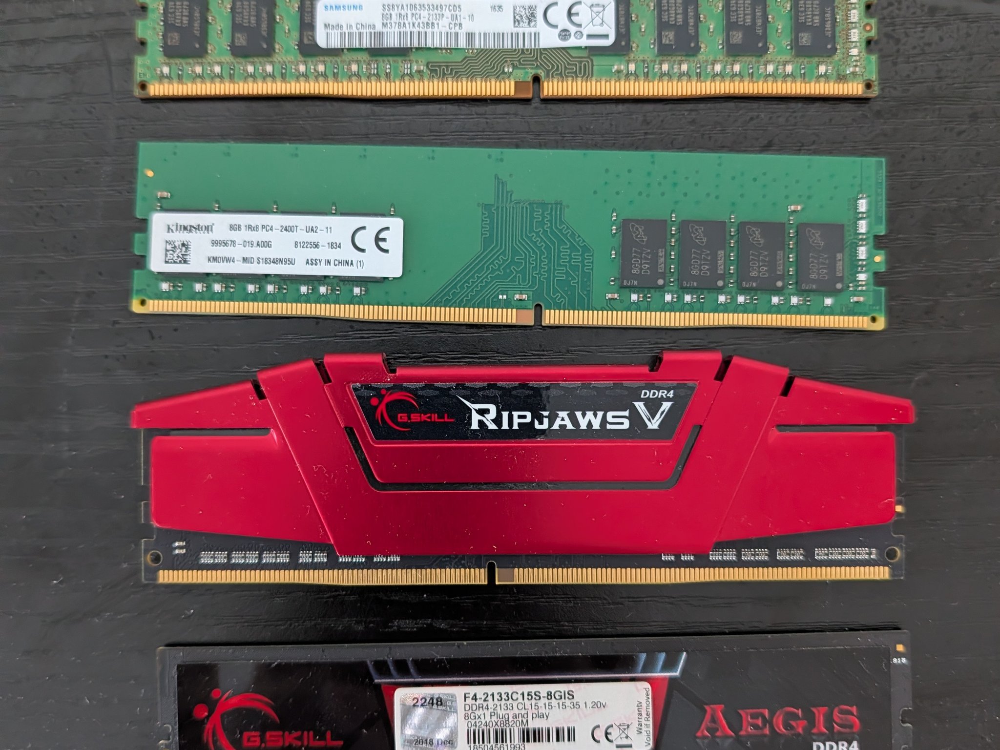 DDR4 RAM - 32GB - 4x8GB - Non-ECC - Various Memory Speed & Brand