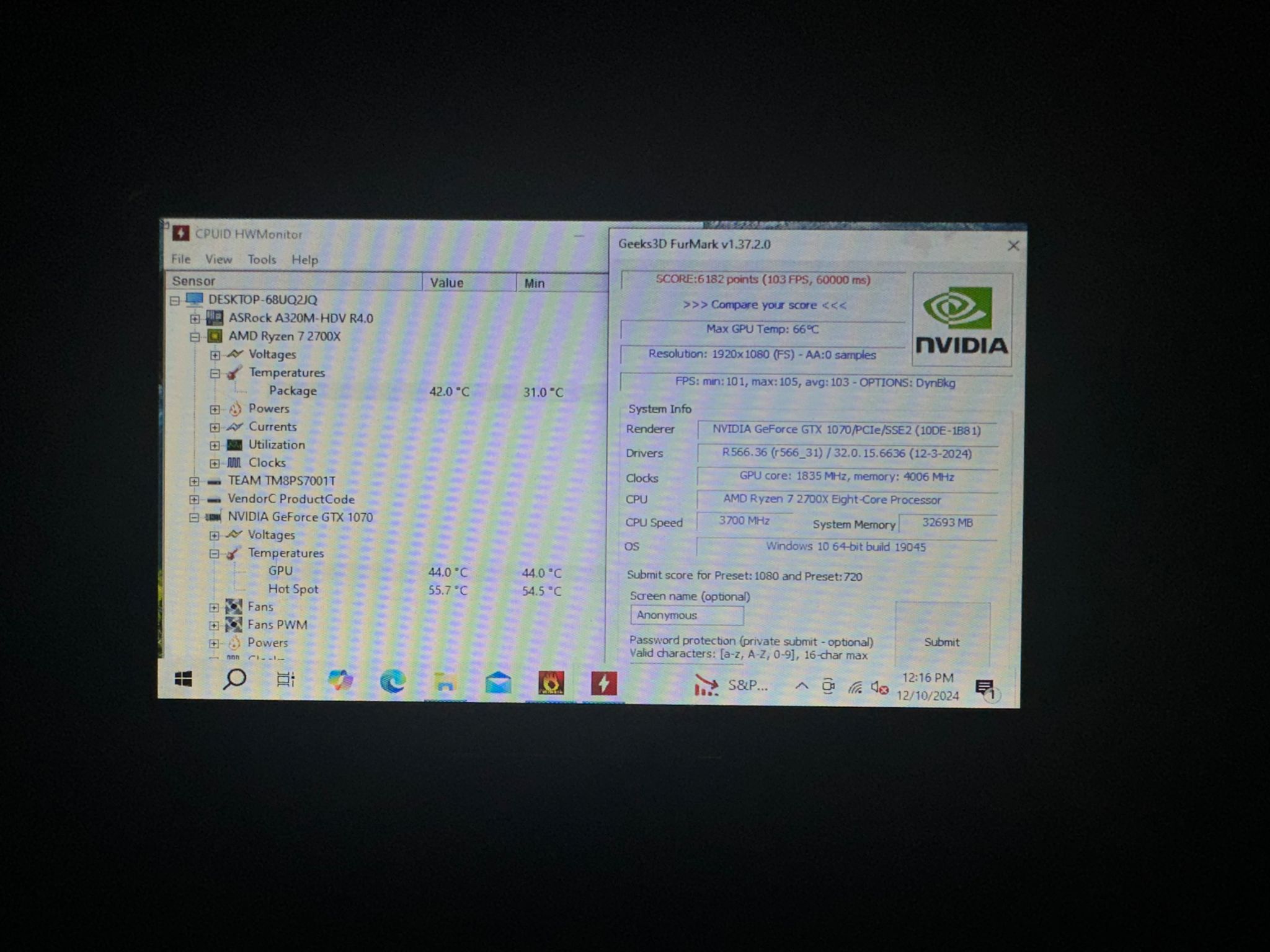 RYZEN 7 2700x, GTX 1070, 32gb Ram ARGB GAMING PC