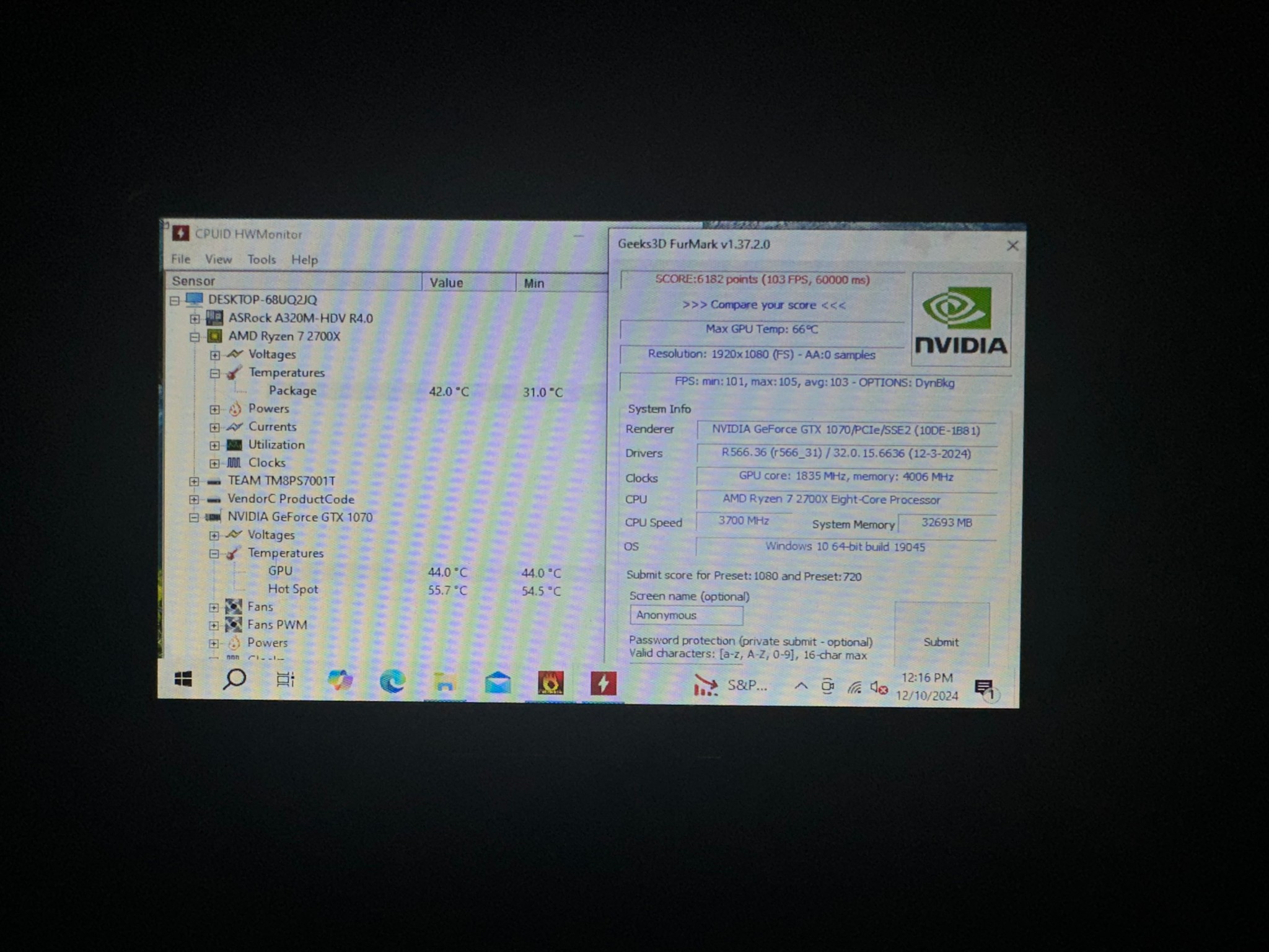 RYZEN 7 2700x, GTX 1070, 32gb Ram ARGB GAMING PC