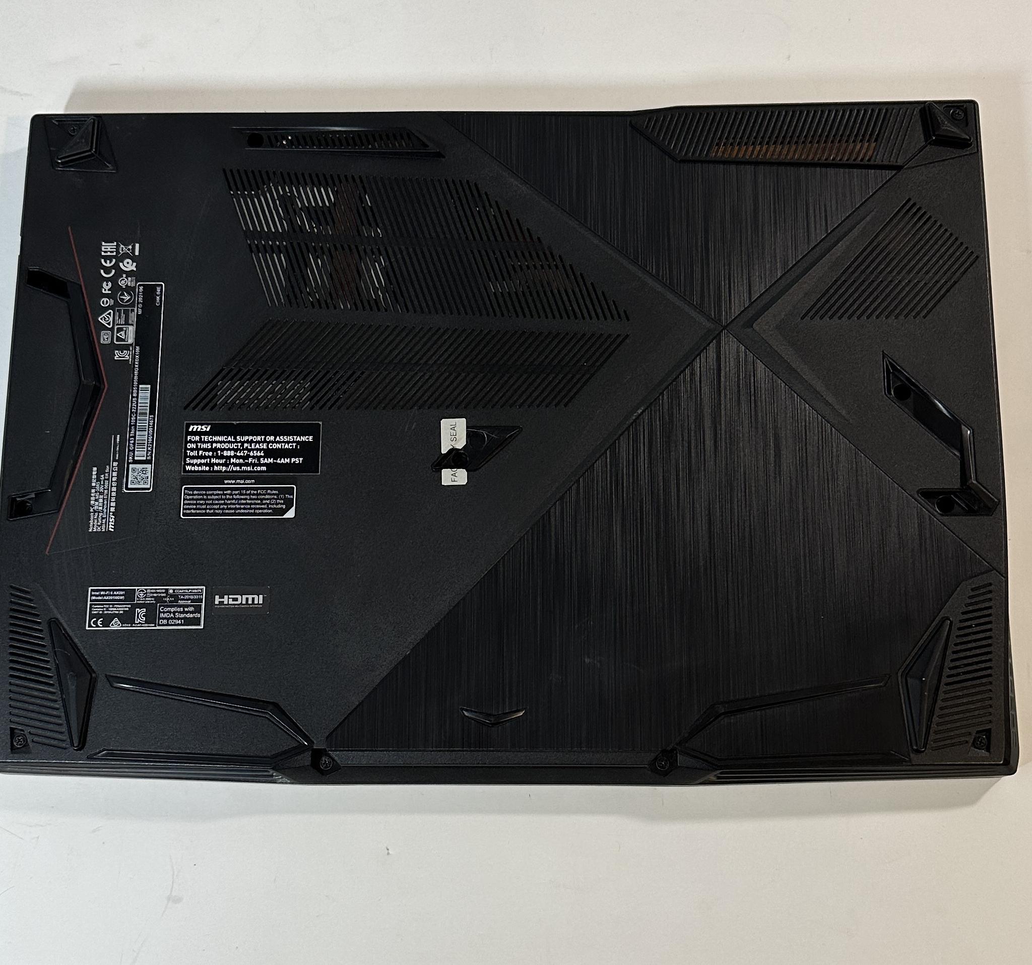 MSI GF63 Thin i5-10500H | GTX 1650 | 12GB Ram | 500GB SSD 15.6in 1080P 60Hz Gaming Laptop
