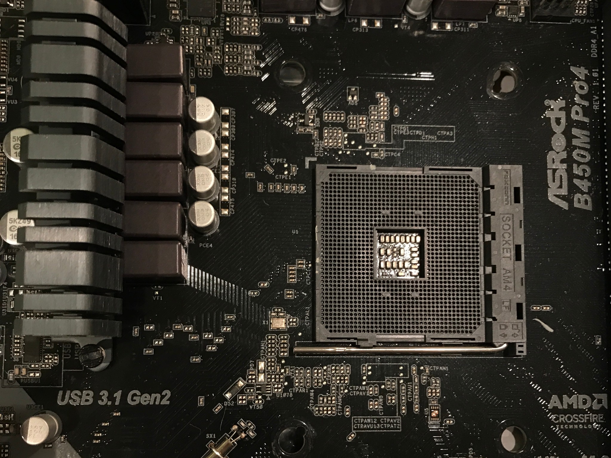 Used ASRock B450M Pro4 Motherboard M-ATX AMD B450 AM4 DDR4