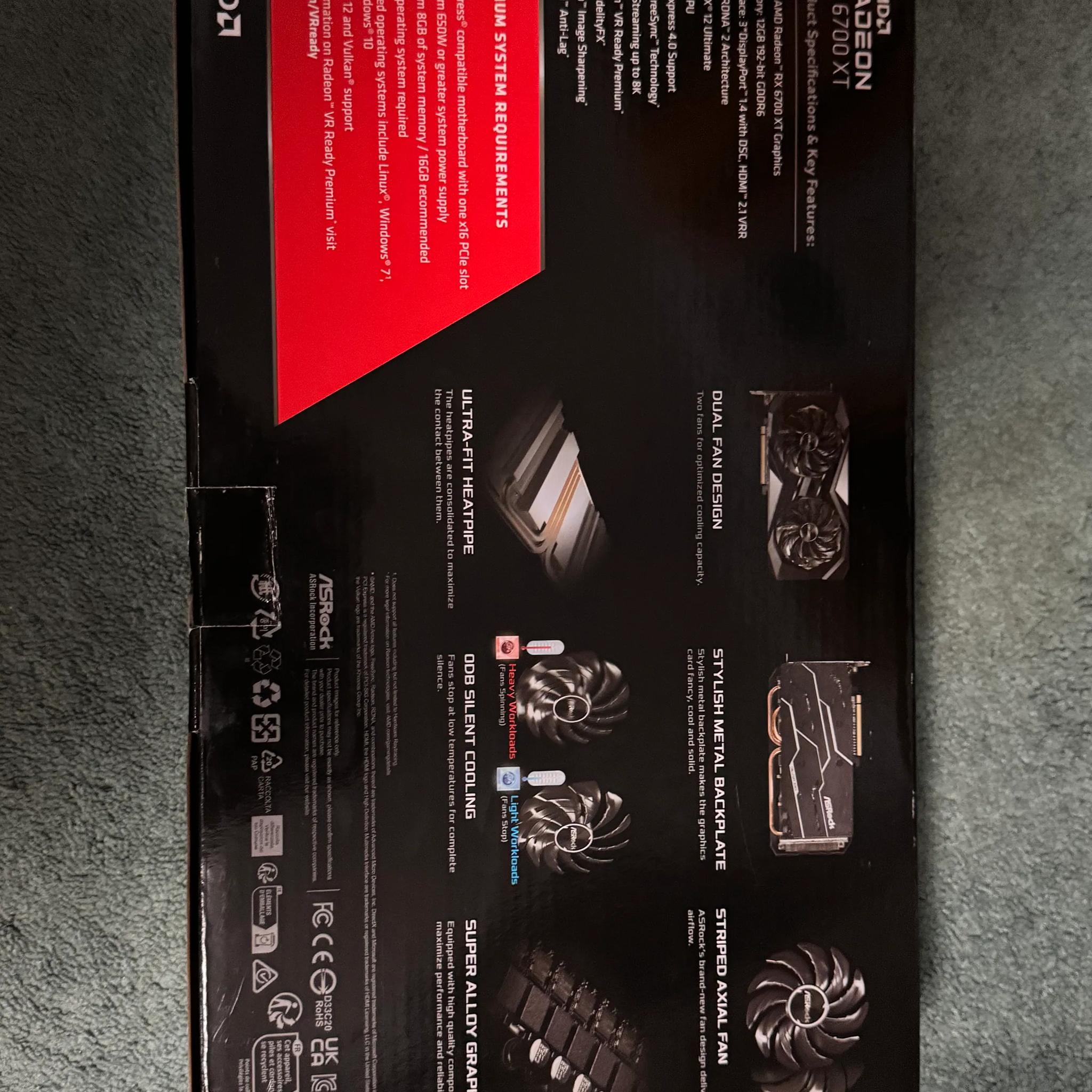 AsRock RX 6700 XT 12GB GPU - Used/Like New - Original Box/Amazing Condition