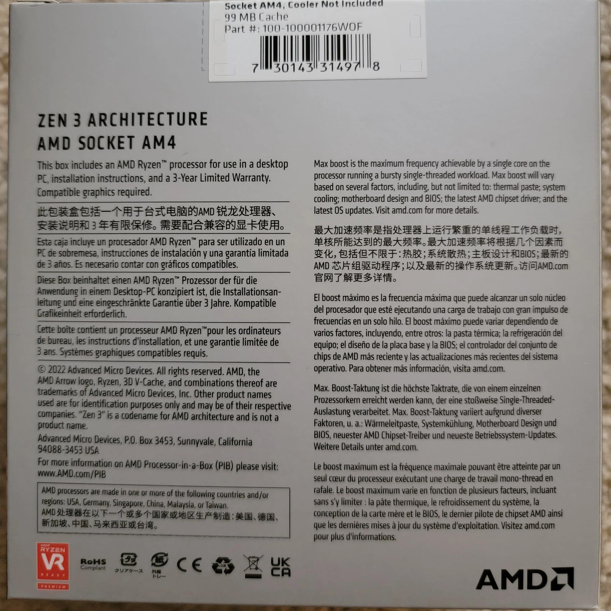 AMD Ryzen 5 5600X3D AM5 6-Core 3D V-Cache Processor Brand New